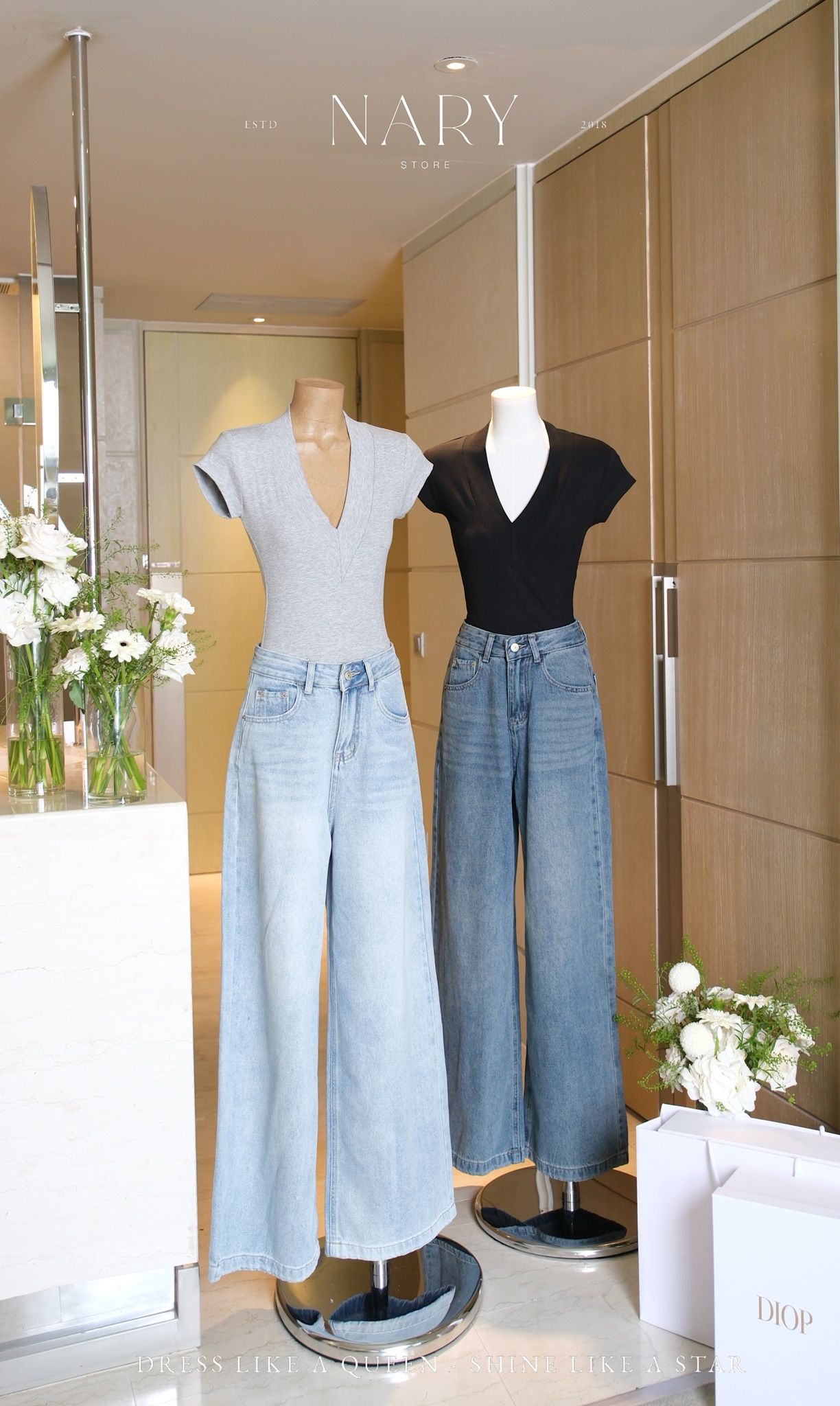 Áo Thun Cổ V Tay Con
