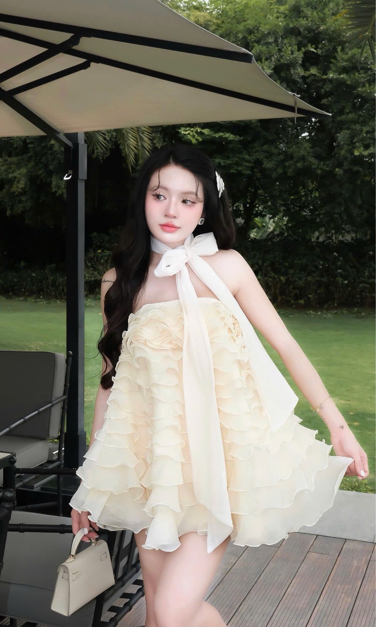Babydoll Tầng Kèm Choàng