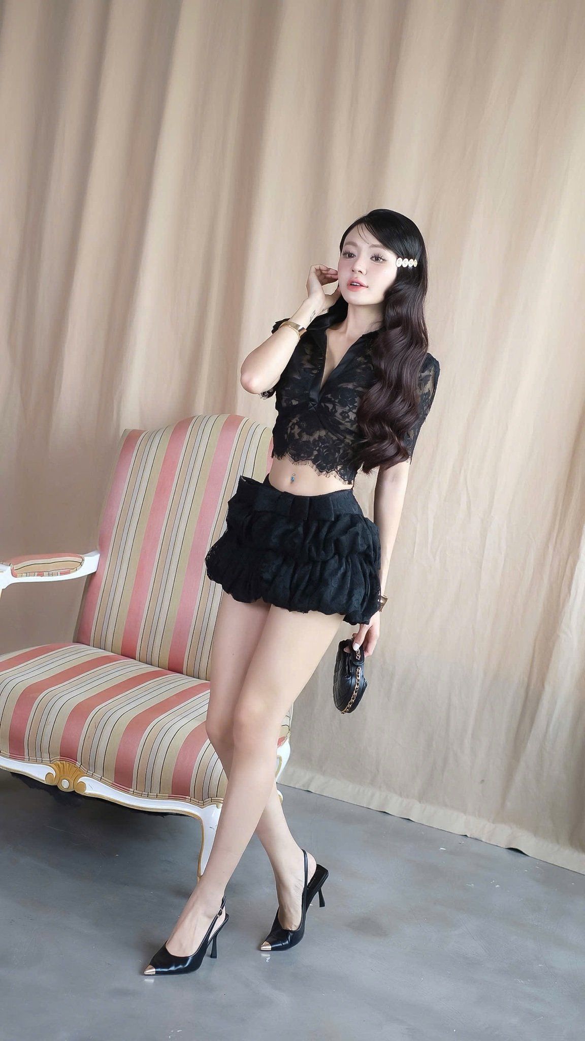 Set Ren Cổ V Cv Nơ