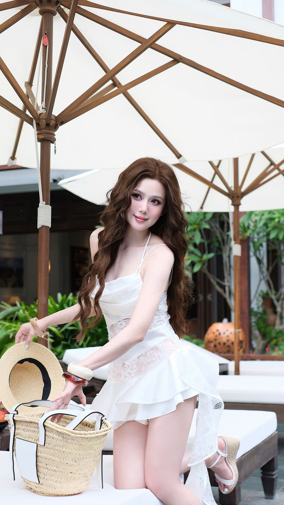 Đầm Lụa Cổ Đổ Tua Rua