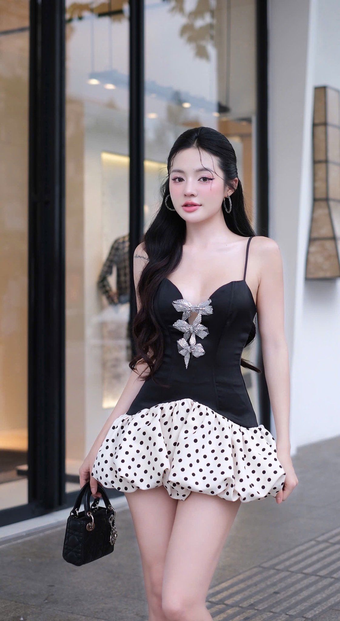 Đầm Bí Xoè 2S Kèm Nơ