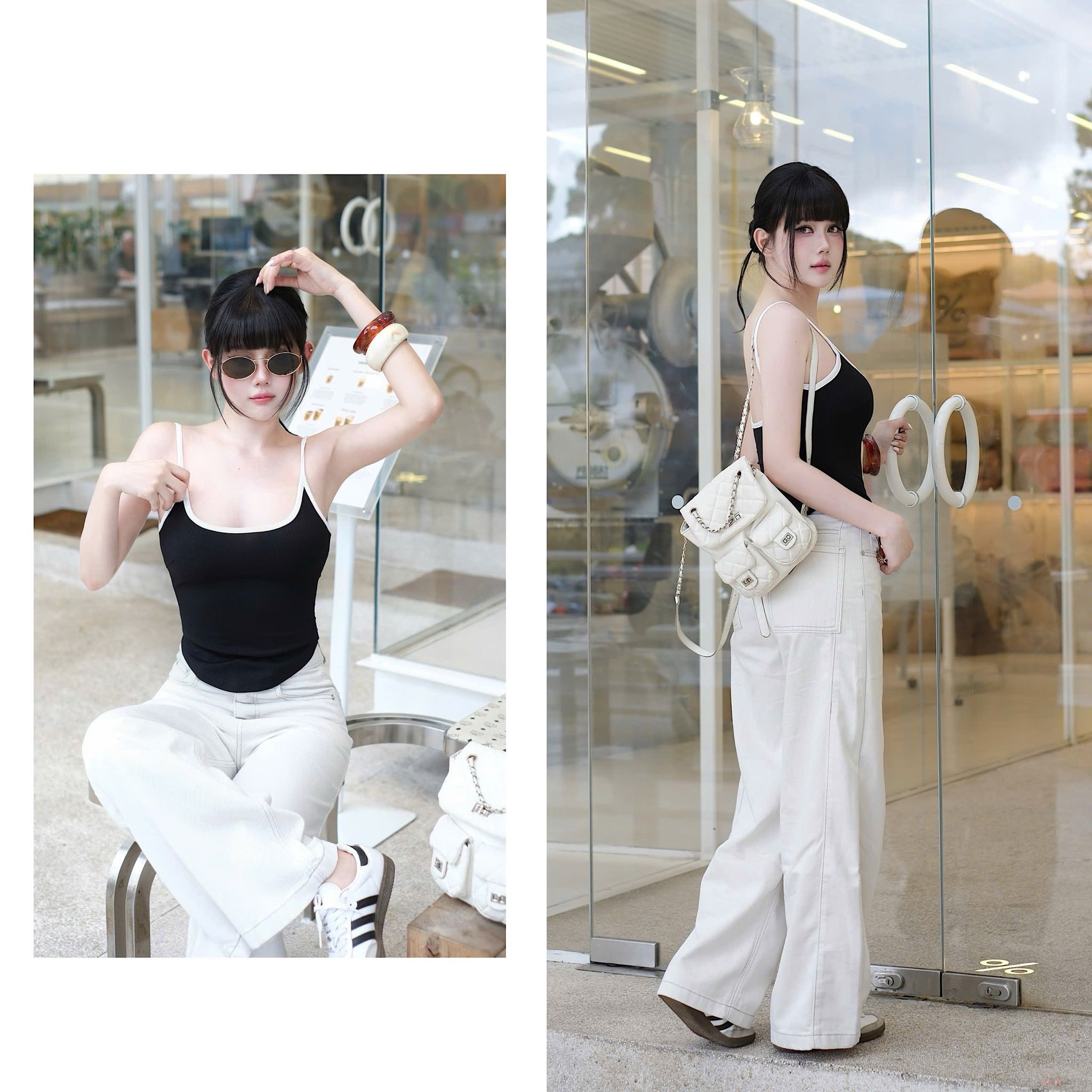 Quần Jean Ống Rộng Kèm Nịt