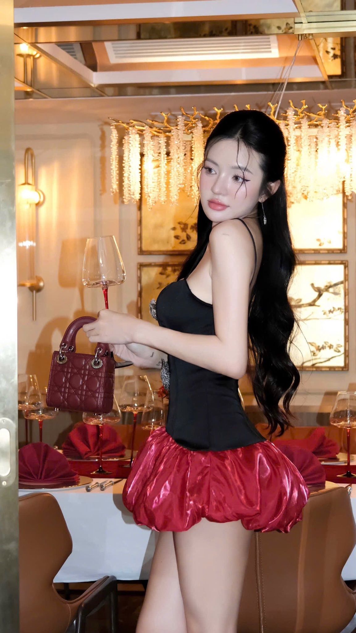 Đầm Bí Xoè 2S Kèm Nơ