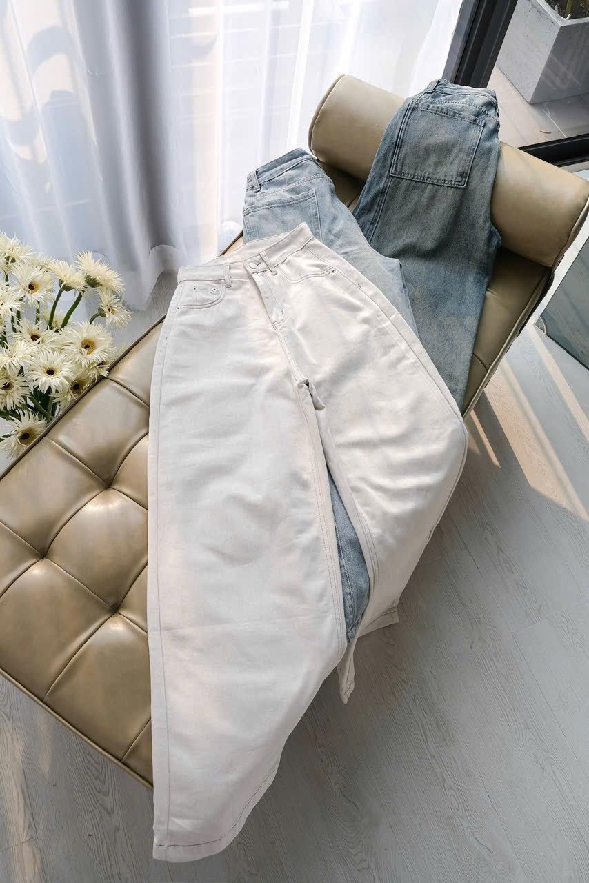 Quần Jean Ống Rộng Kèm Nịt