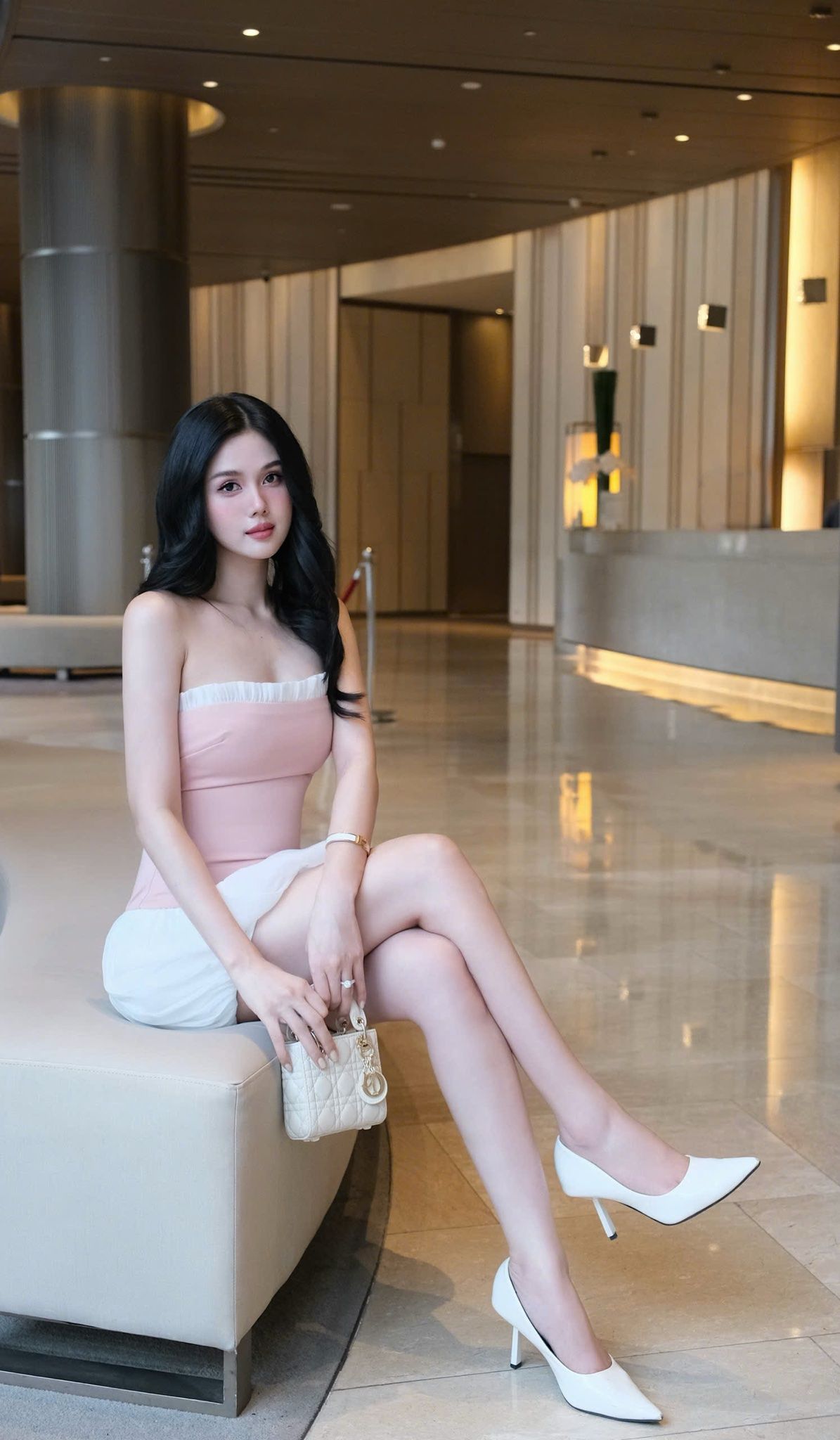Đầm Ống Thun Phối Voan