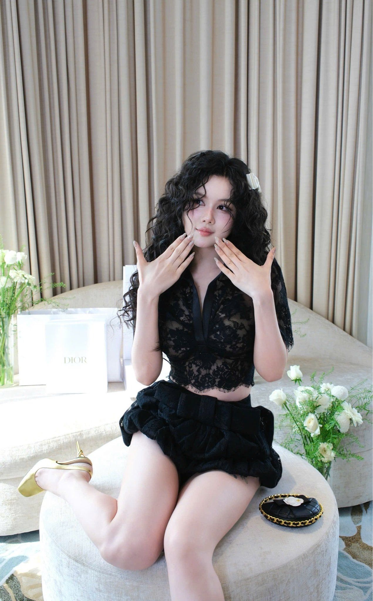 Set Ren Cổ V Cv Nơ