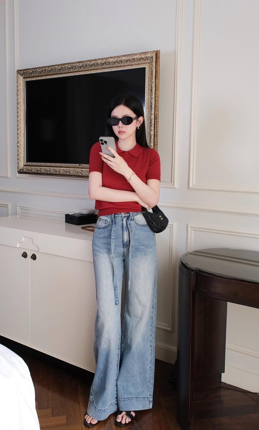 Quần Ống Rộng Dây Cột