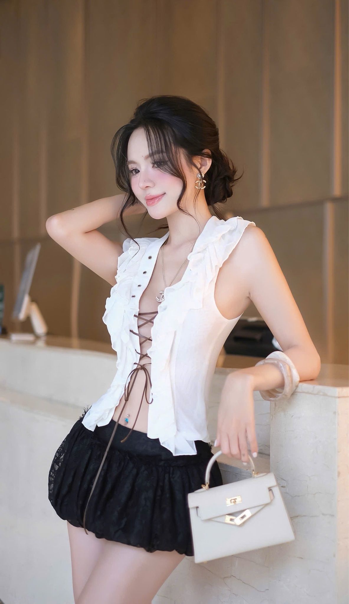 Áo Lưới Bèo Đan Dây