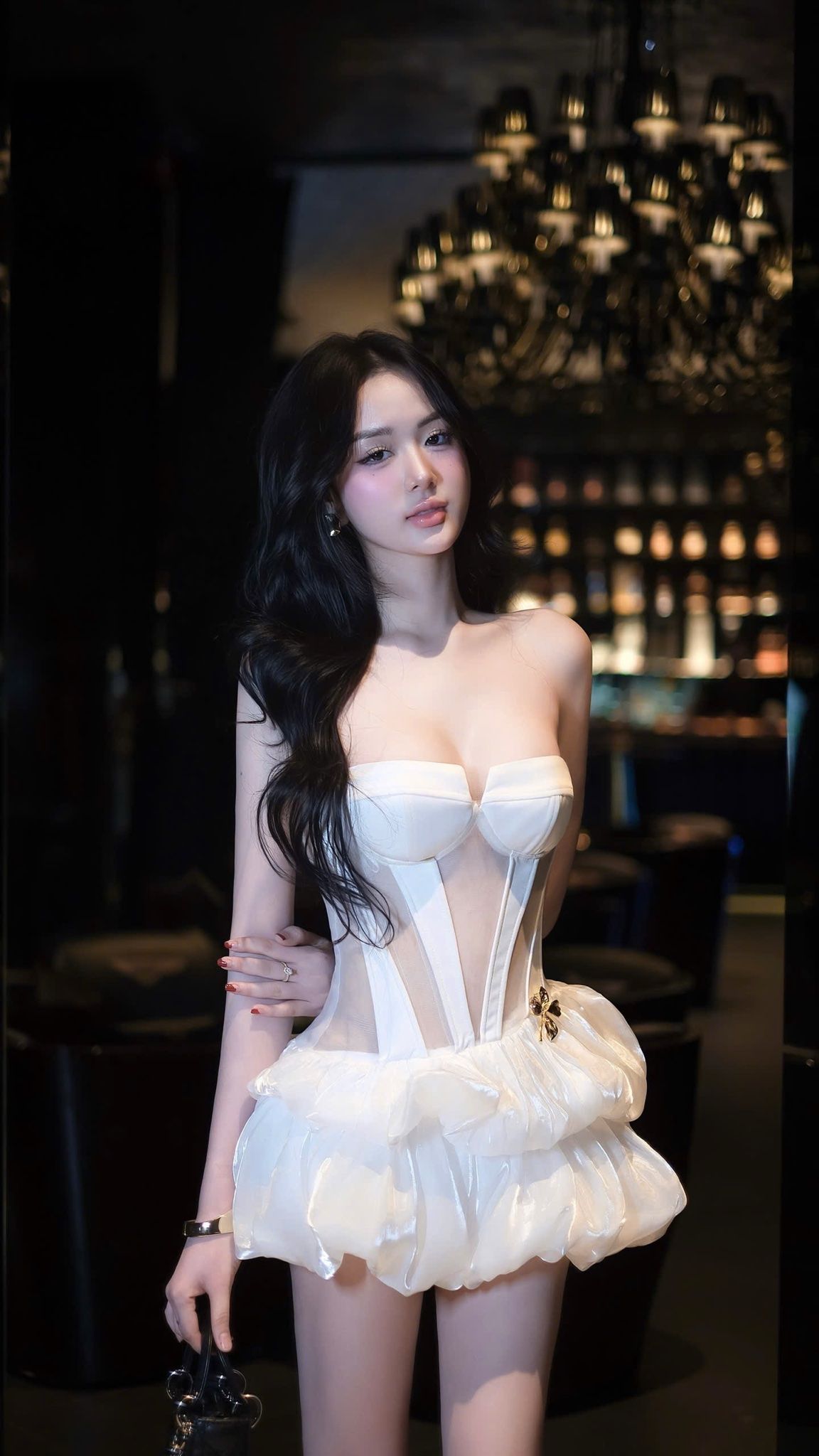 Đầm Lưới Tầng Phối Voan