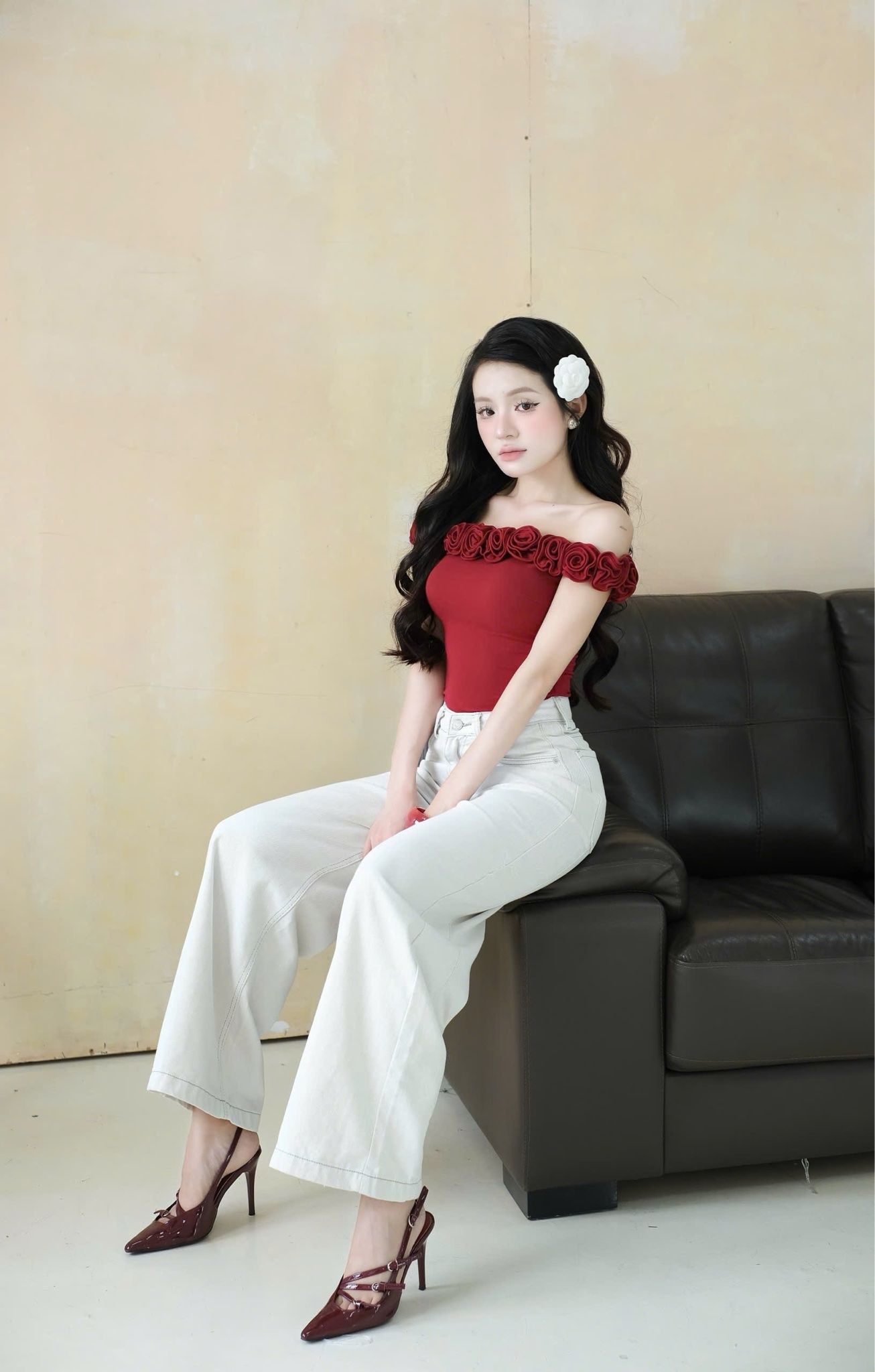 Quần Jean Ống Rộng Kèm Nịt