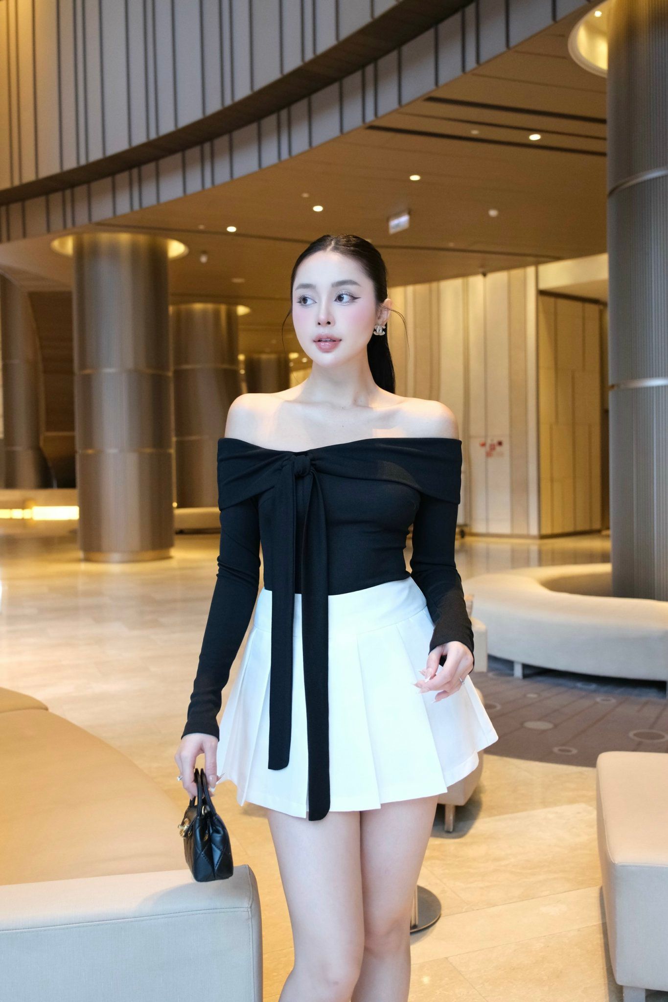 Áo Thun Bẹt Vai TD Cột Dây