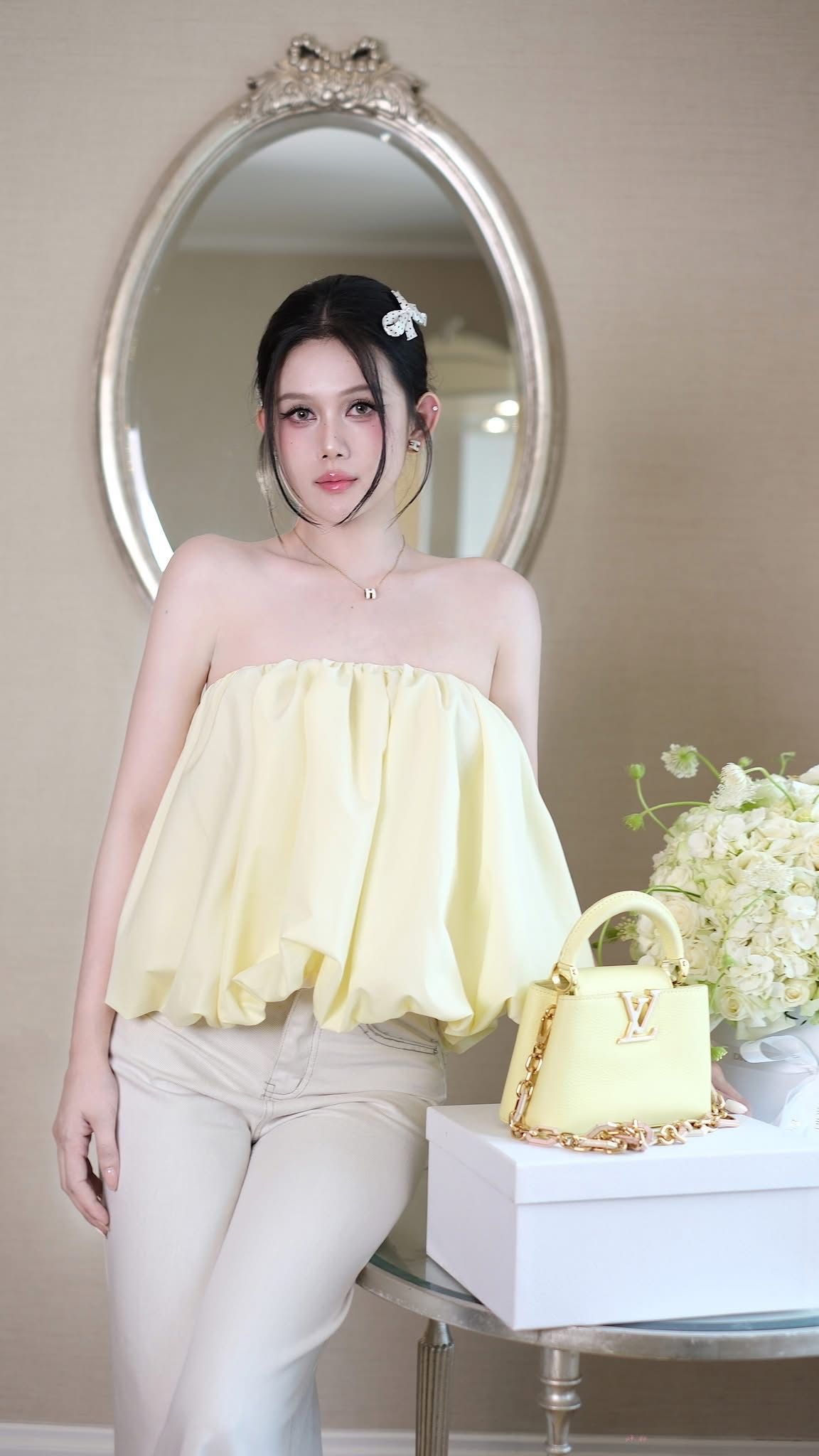 Áo Ống Hở Lưng Đính Nơ Sau