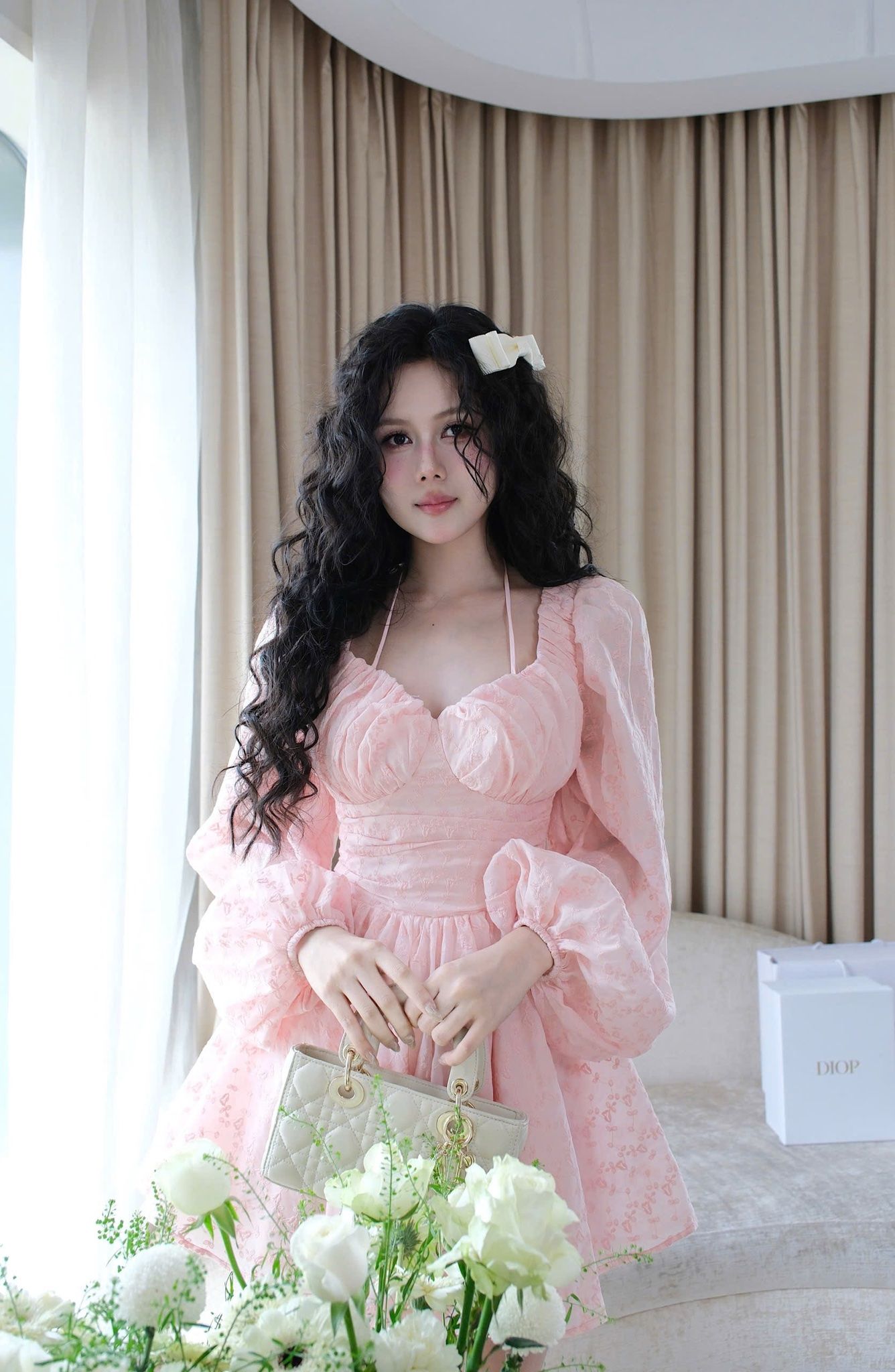Đầm Xòe Thêu Hoa TD Cột Yếm