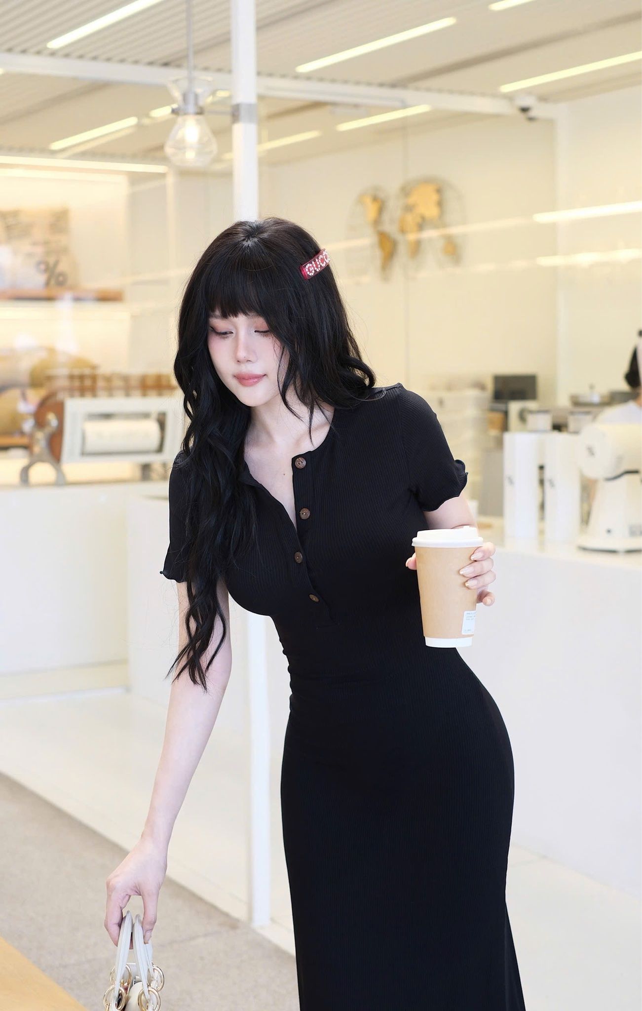 Đầm Thun Viền Bèo Tay Con