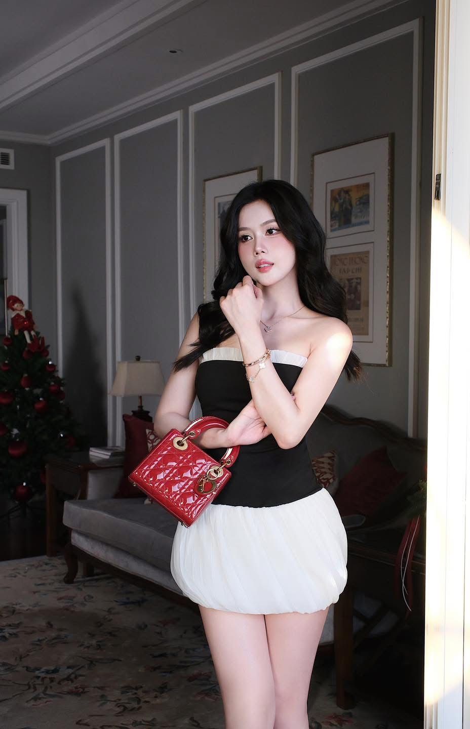 Đầm Ống Thun Phối Voan
