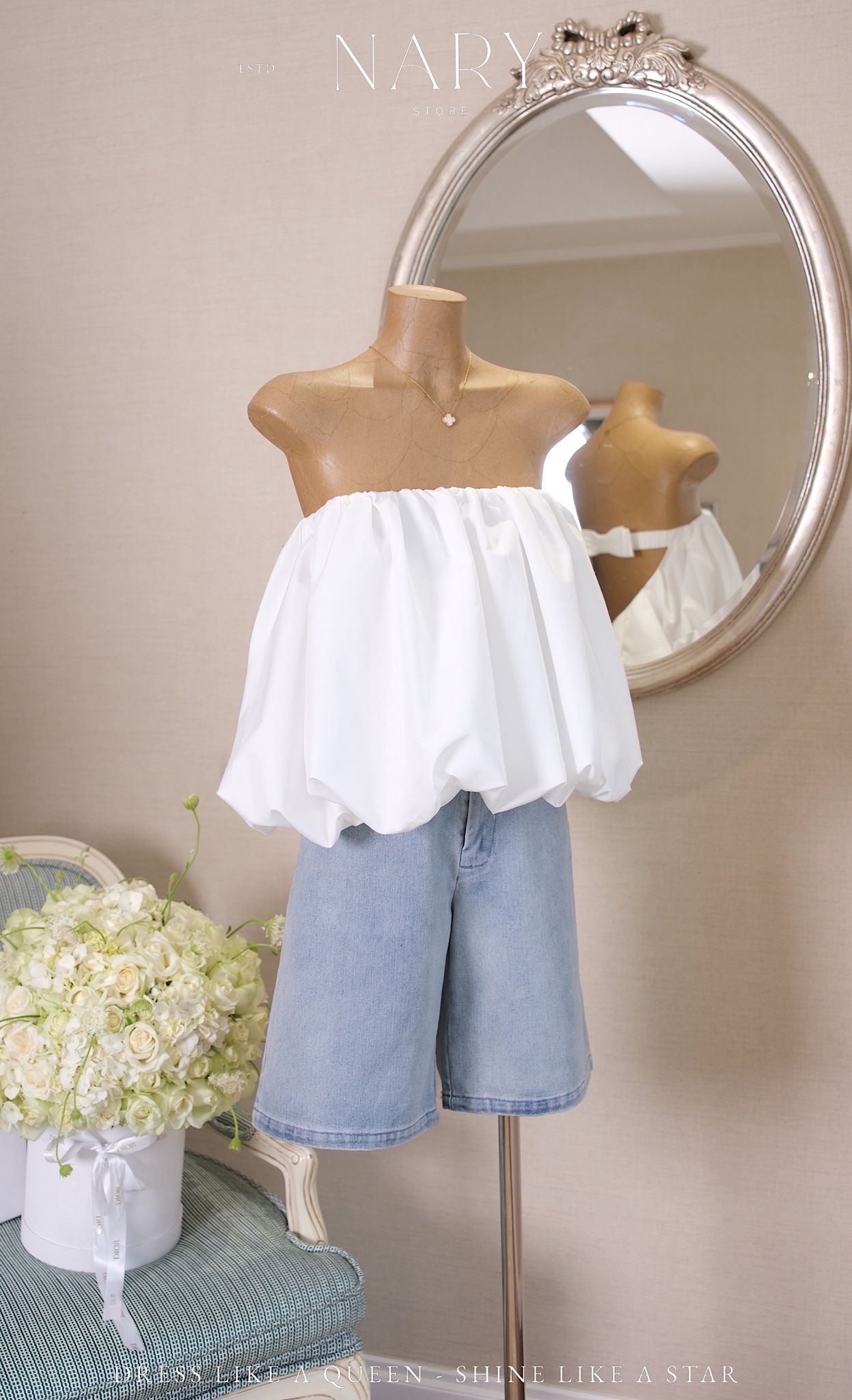 Áo Ống Hở Lưng Đính Nơ Sau