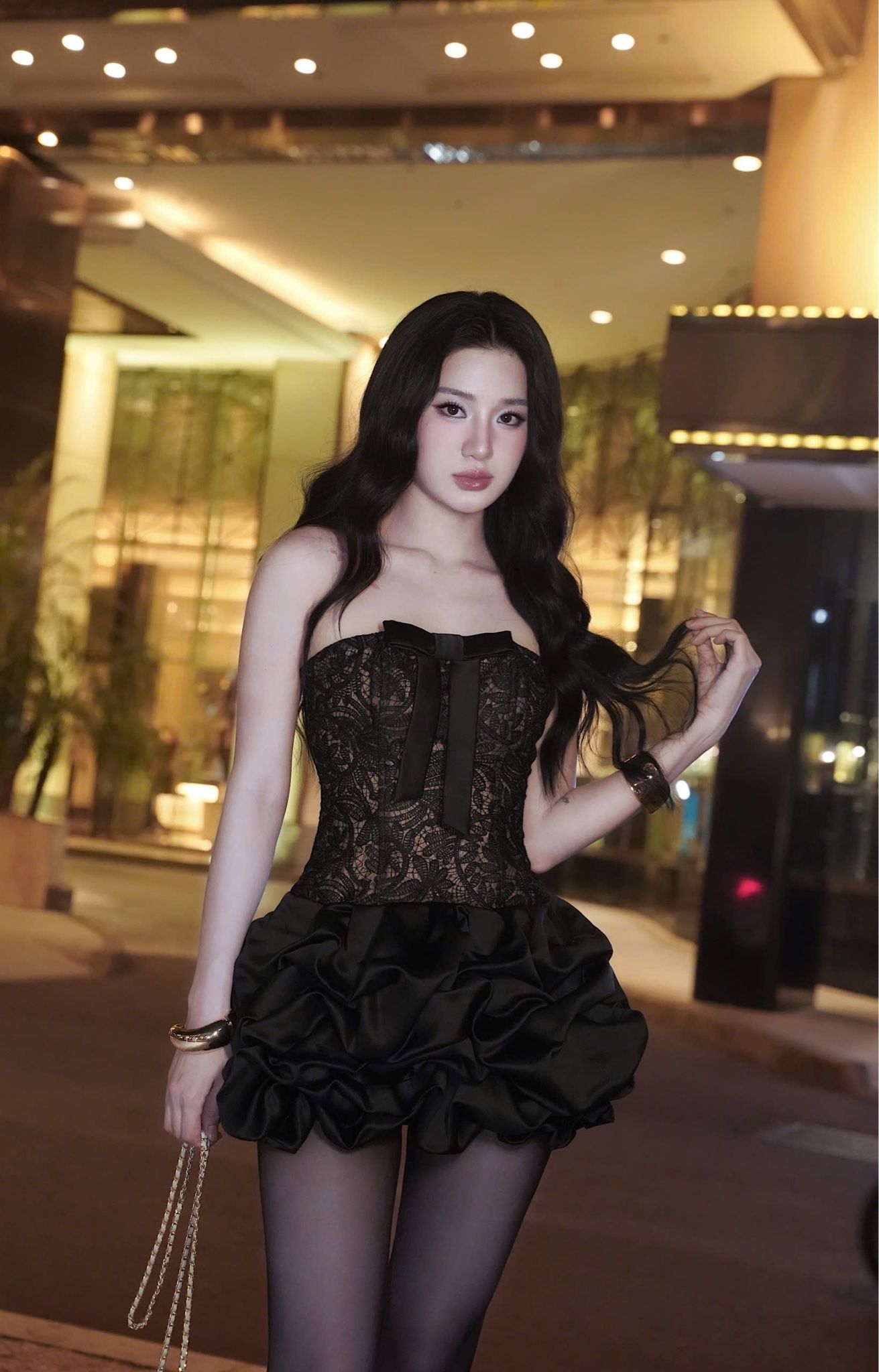 Đầm Cup Tùng Bí Đính Nơ