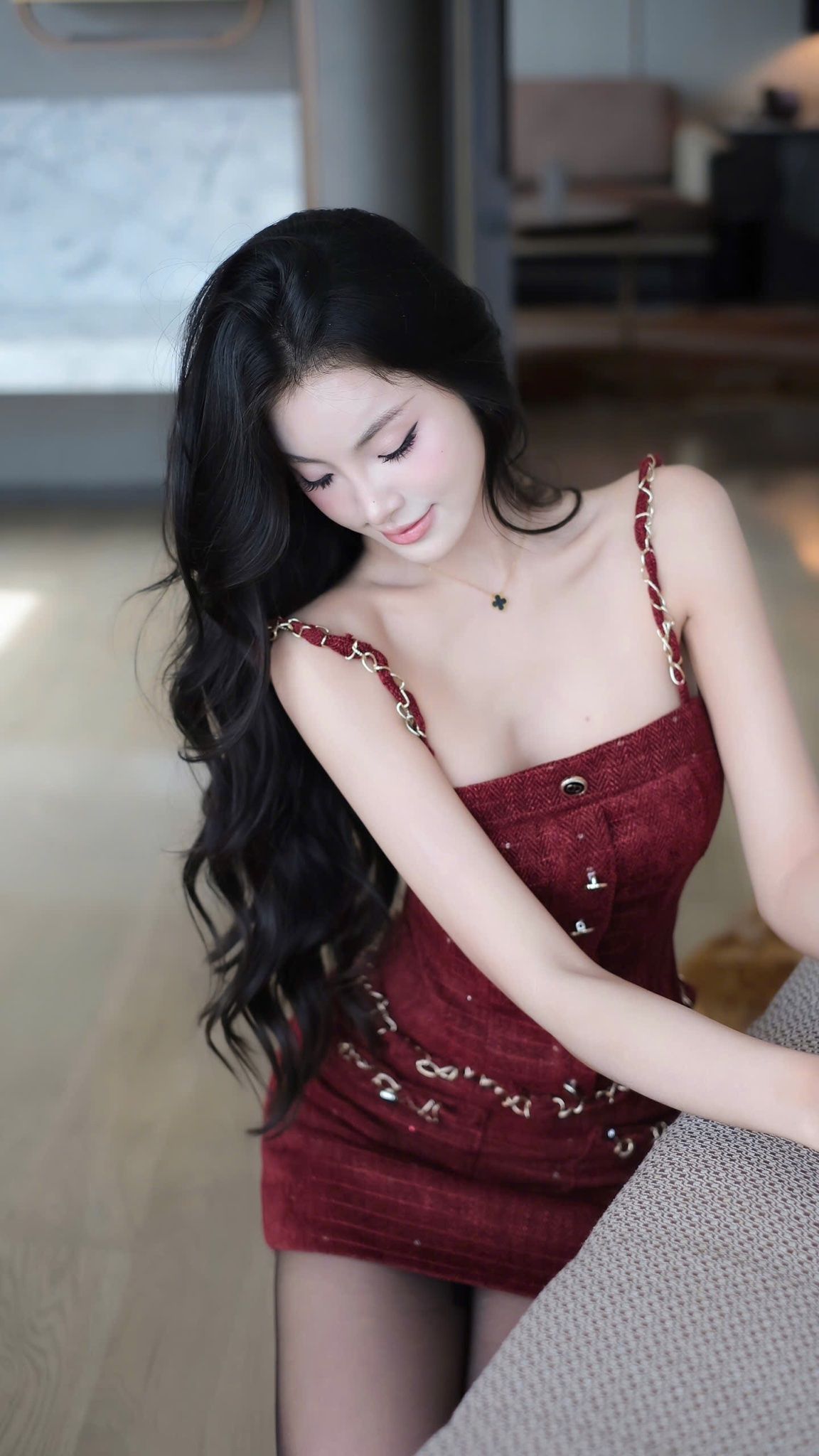 Set Nút Dạ Viền Dây Xích