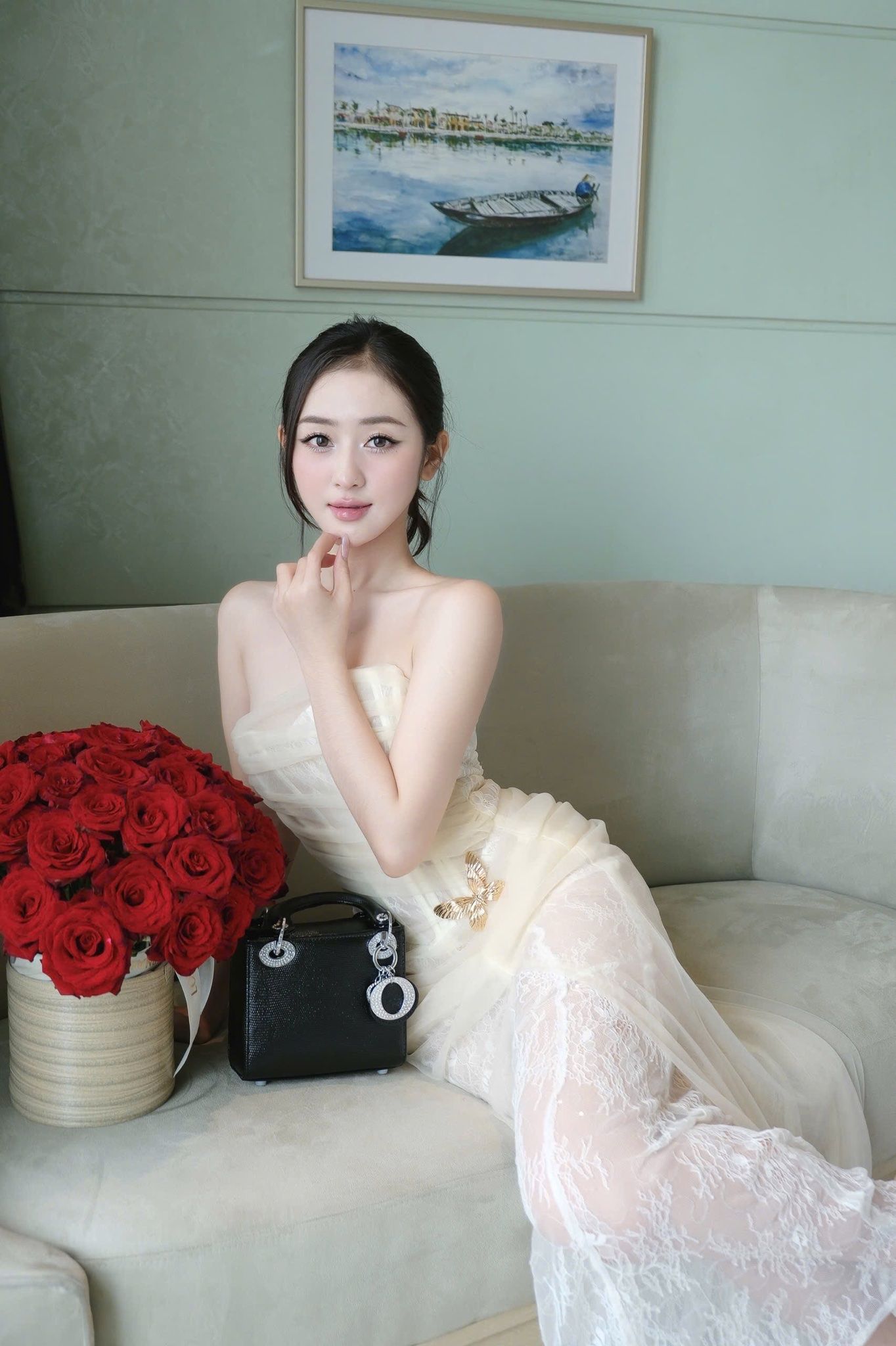 Đầm Ống Lưới Kèm Bướm
