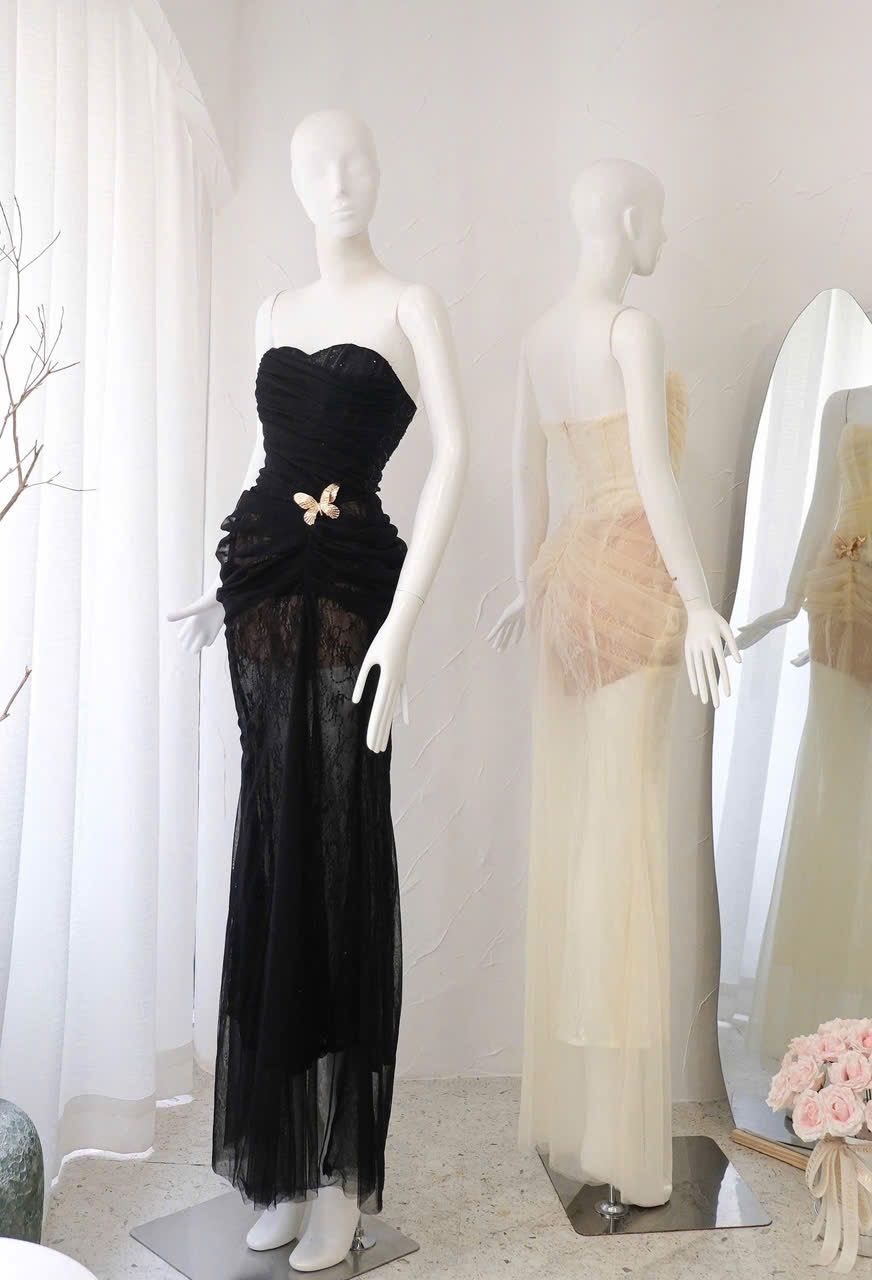 Đầm Ống Lưới Kèm Bướm