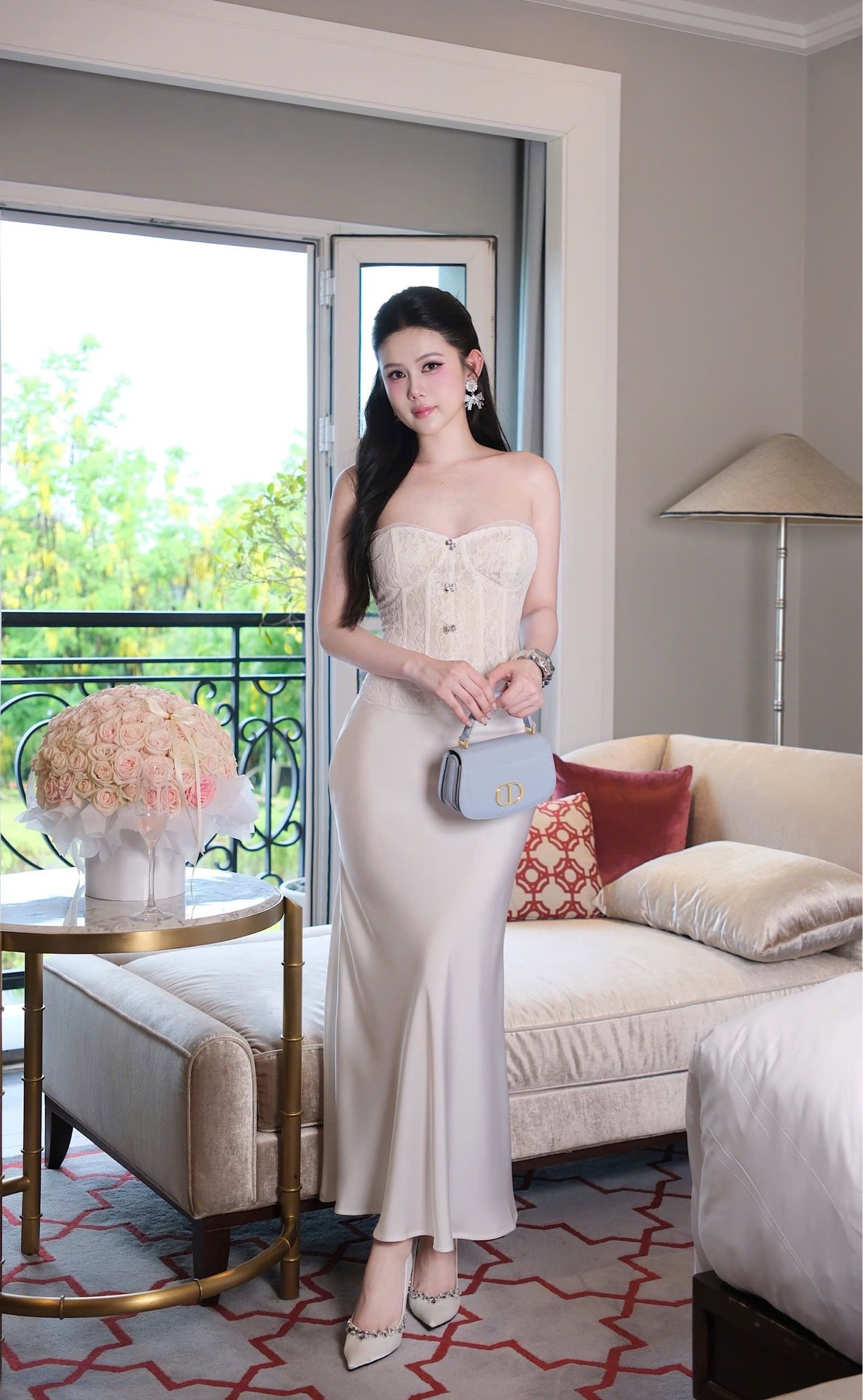Set Yếm Ren Phối Cv Lụa