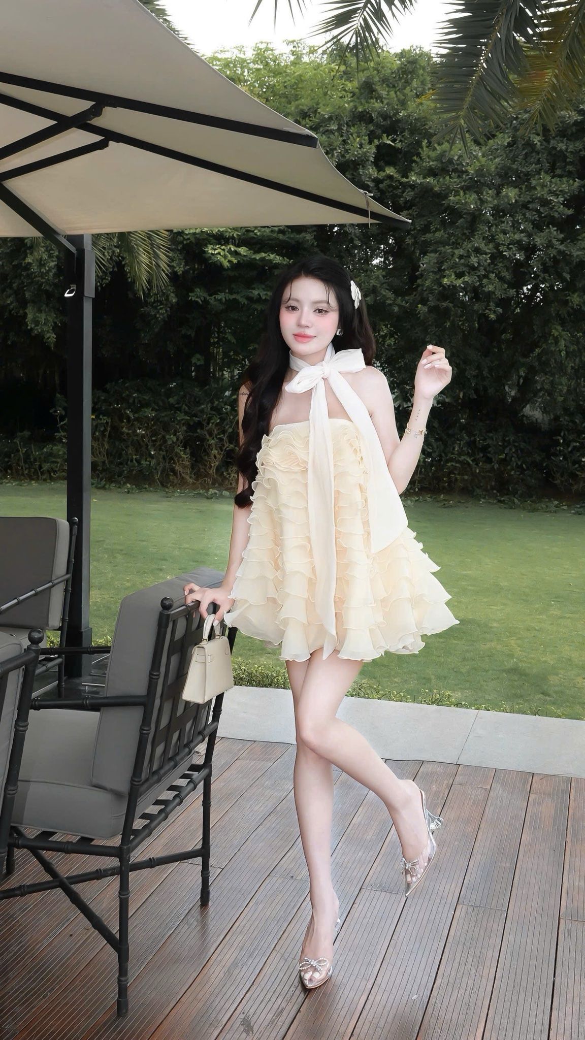 Babydoll Tầng Kèm Choàng