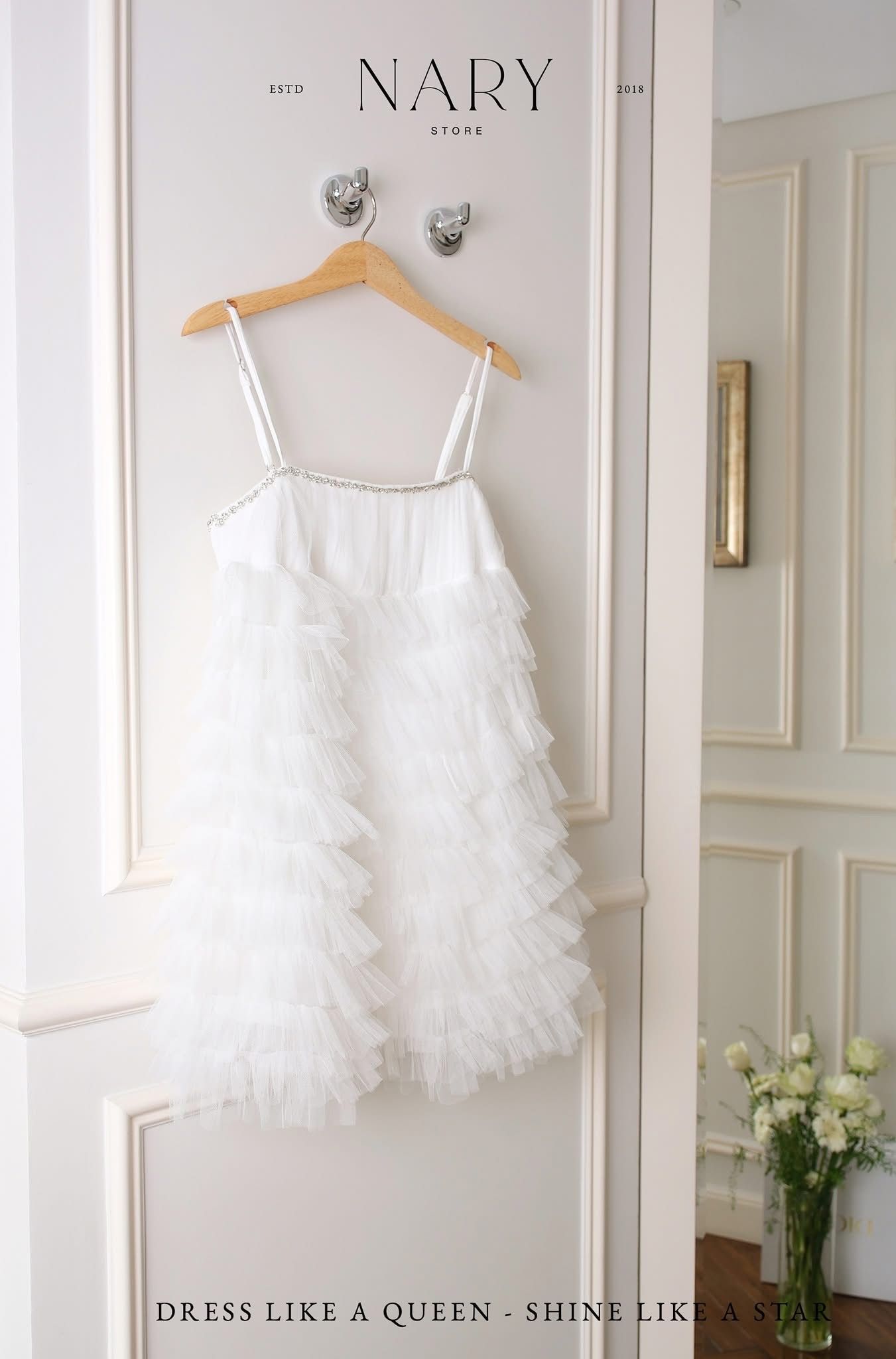 Đầm Babydoll Tầng Viền Đá