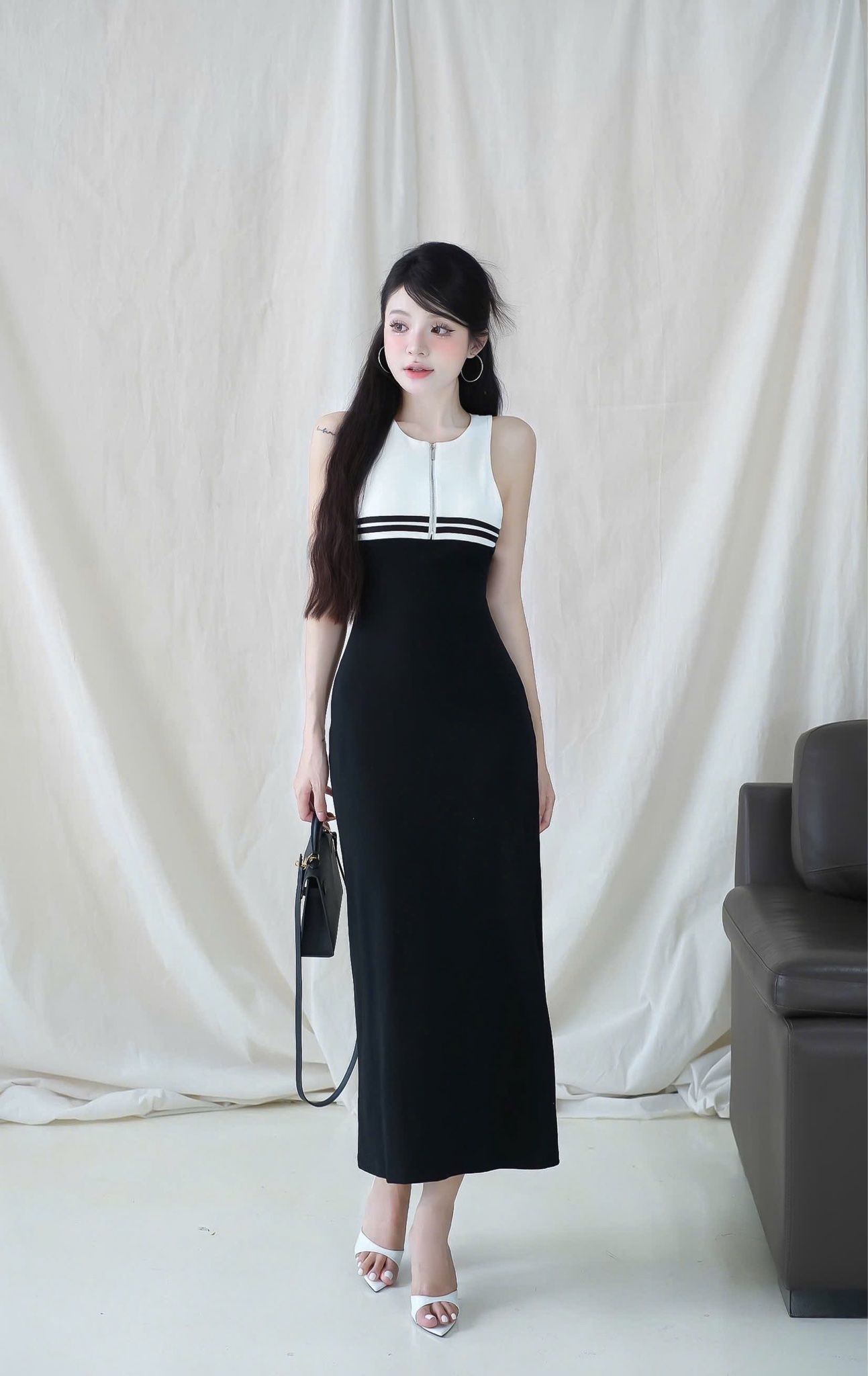 Đầm Thun Balo Khóa Kéo