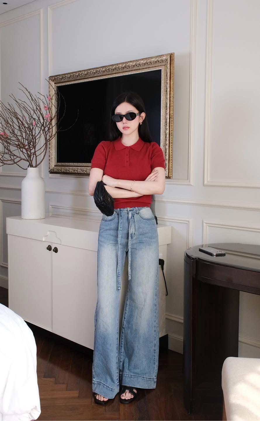 Quần Ống Rộng Dây Cột