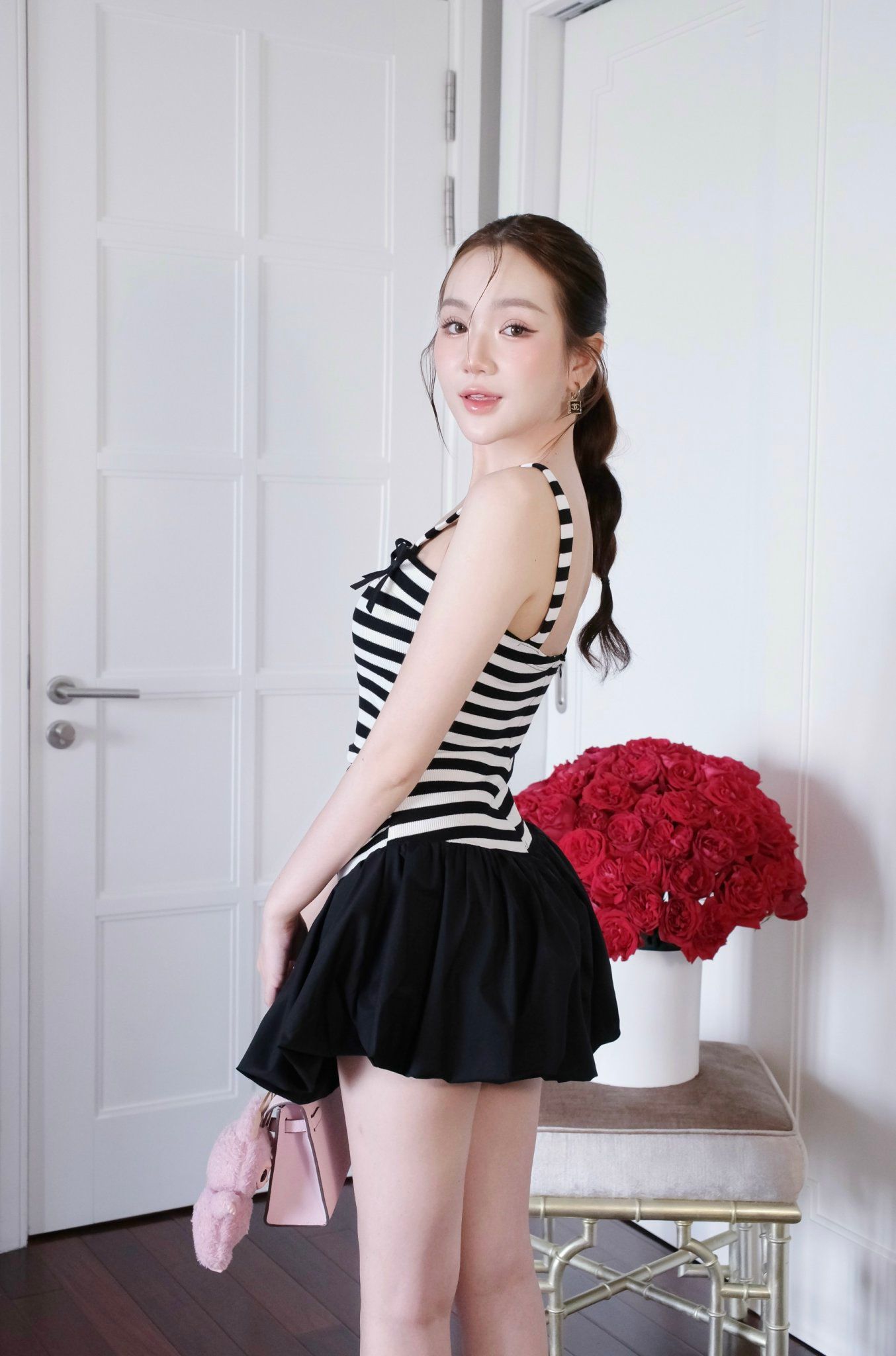 Đầm Thun Sọc Phối Kate