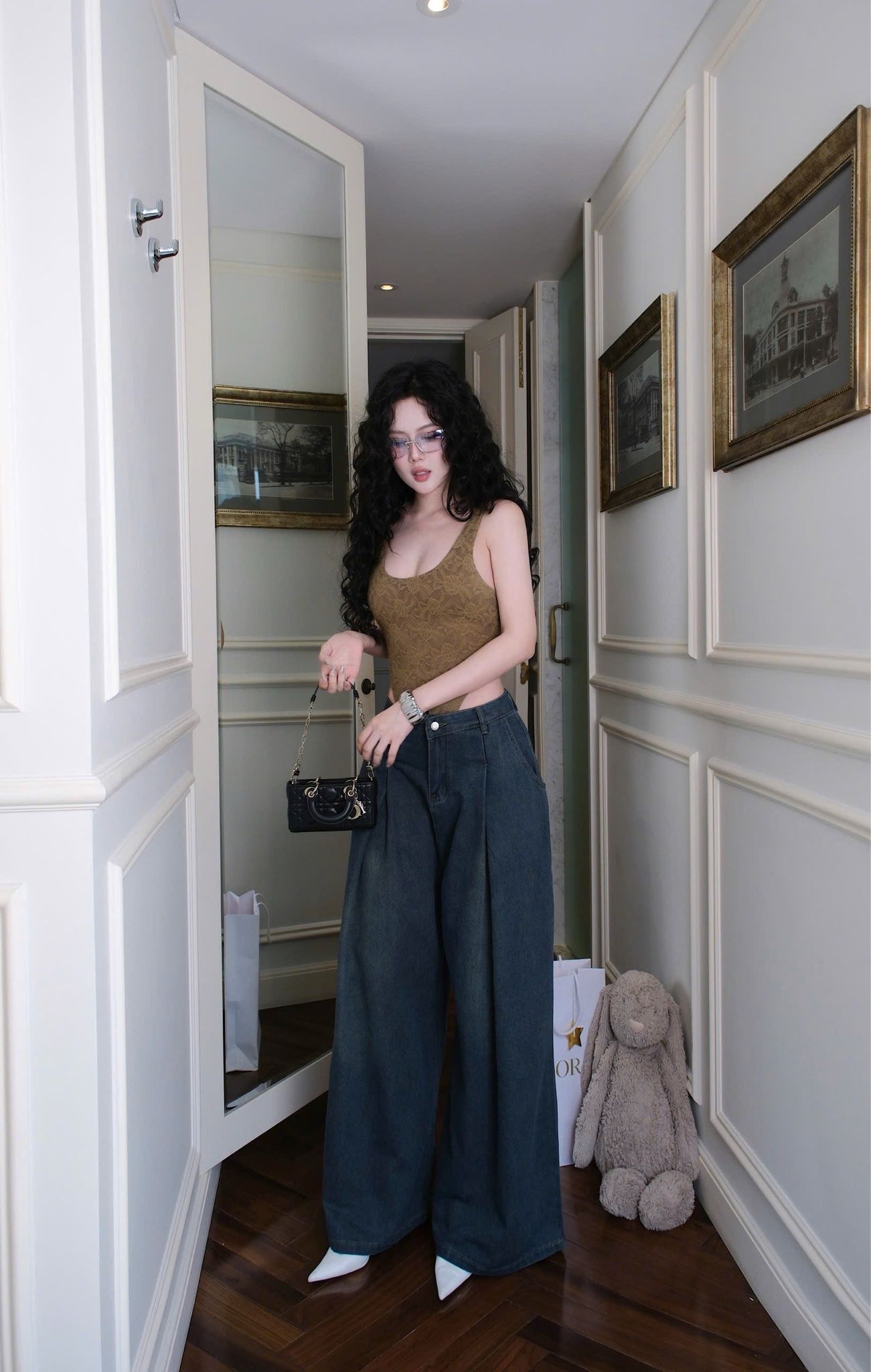 Áo Bodysuit Ren Thêu Hoa