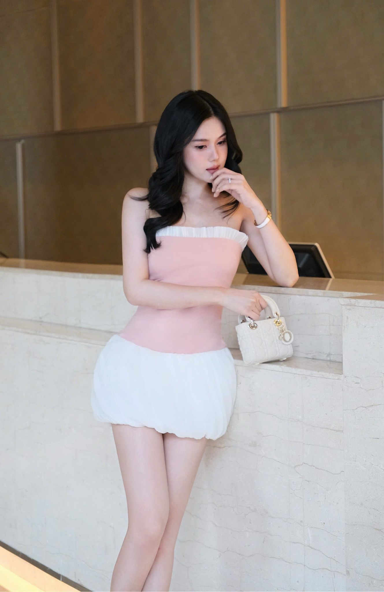 Đầm Ống Thun Phối Voan