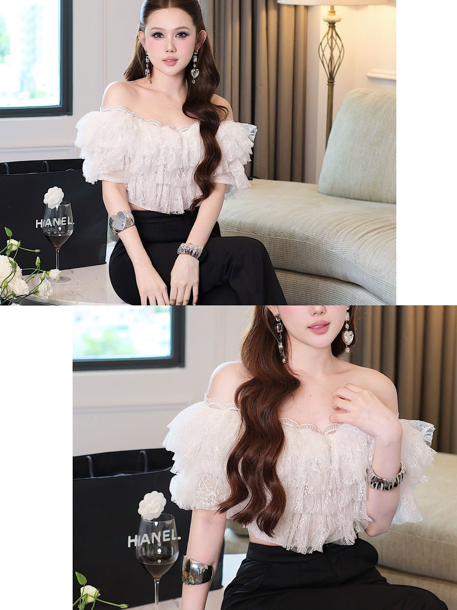 Áo Ren Tầng Bẹt Vai