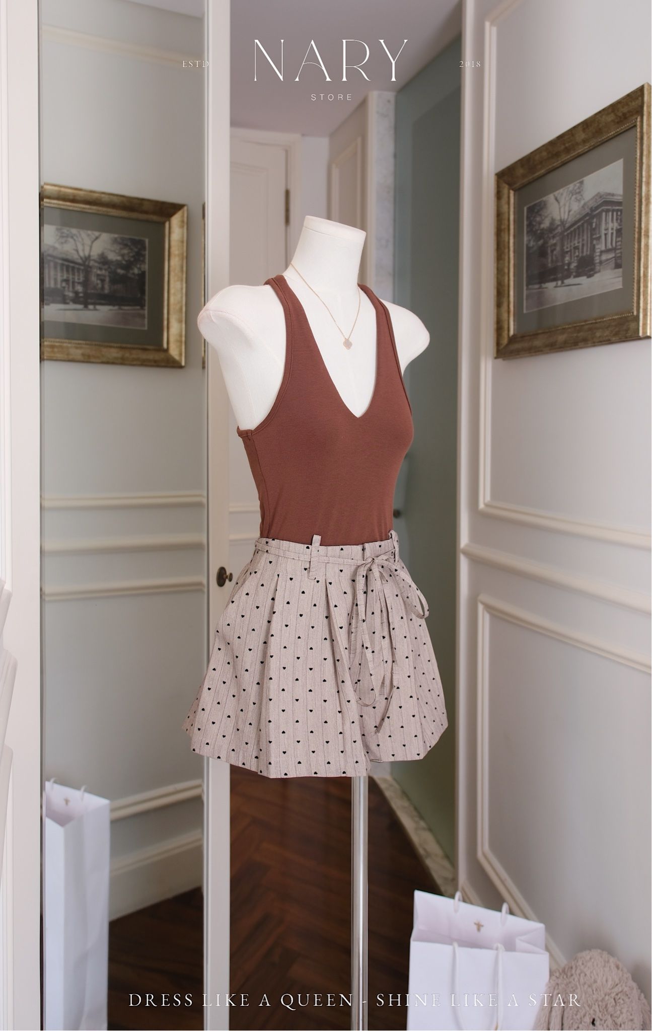 Quần Short Họa Tiết Kèm Dây