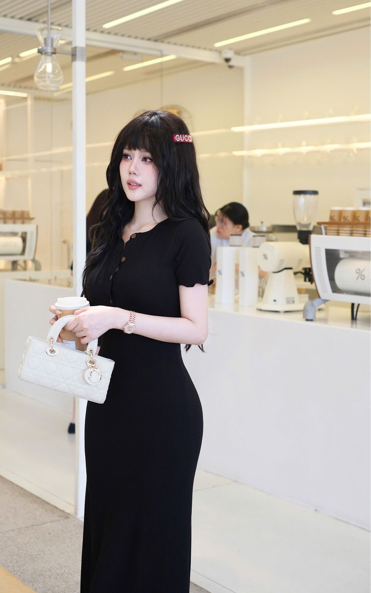 Đầm Thun Viền Bèo Tay Con
