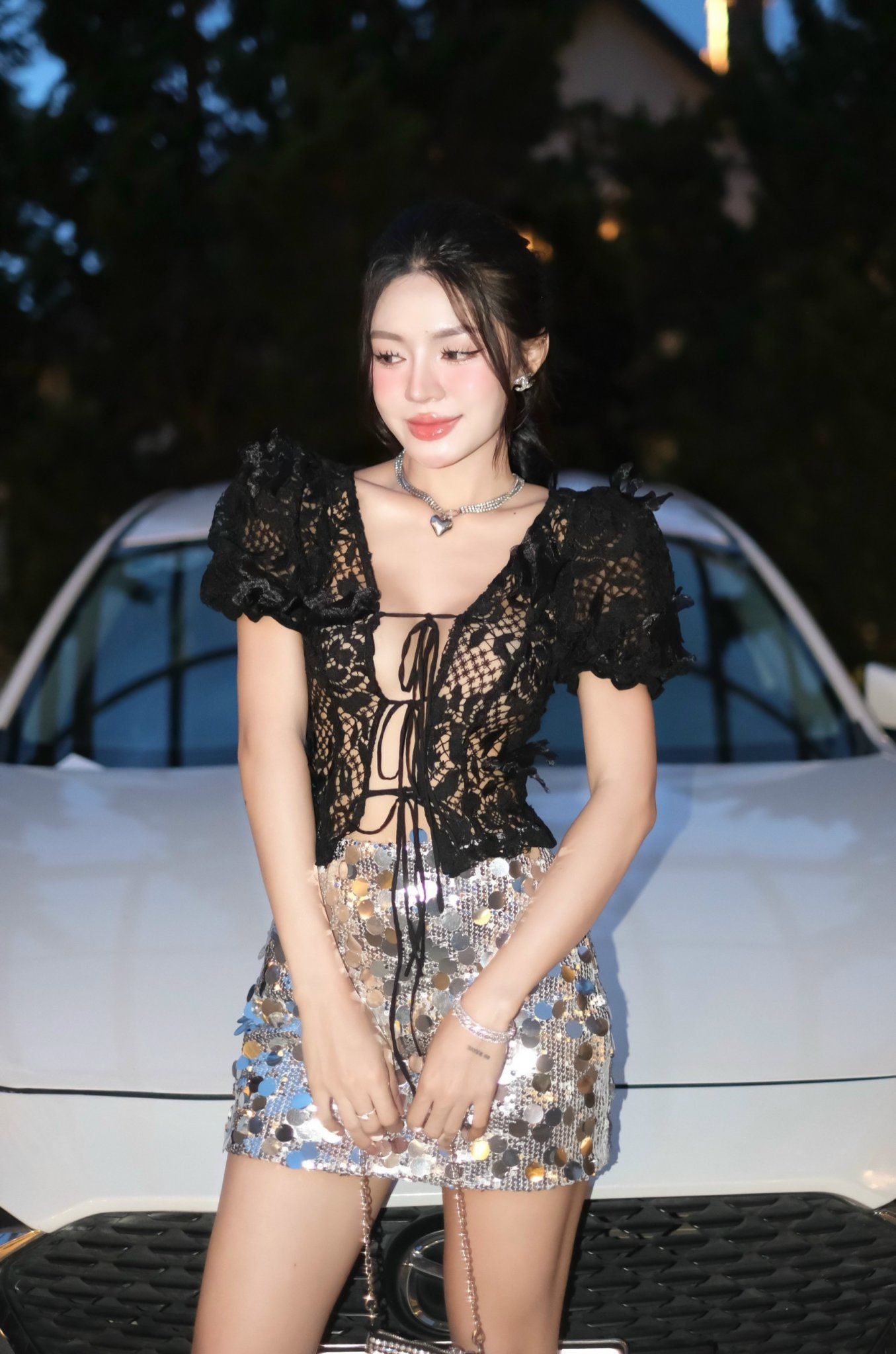 Áo Ren Tay Phồng Đan Dây