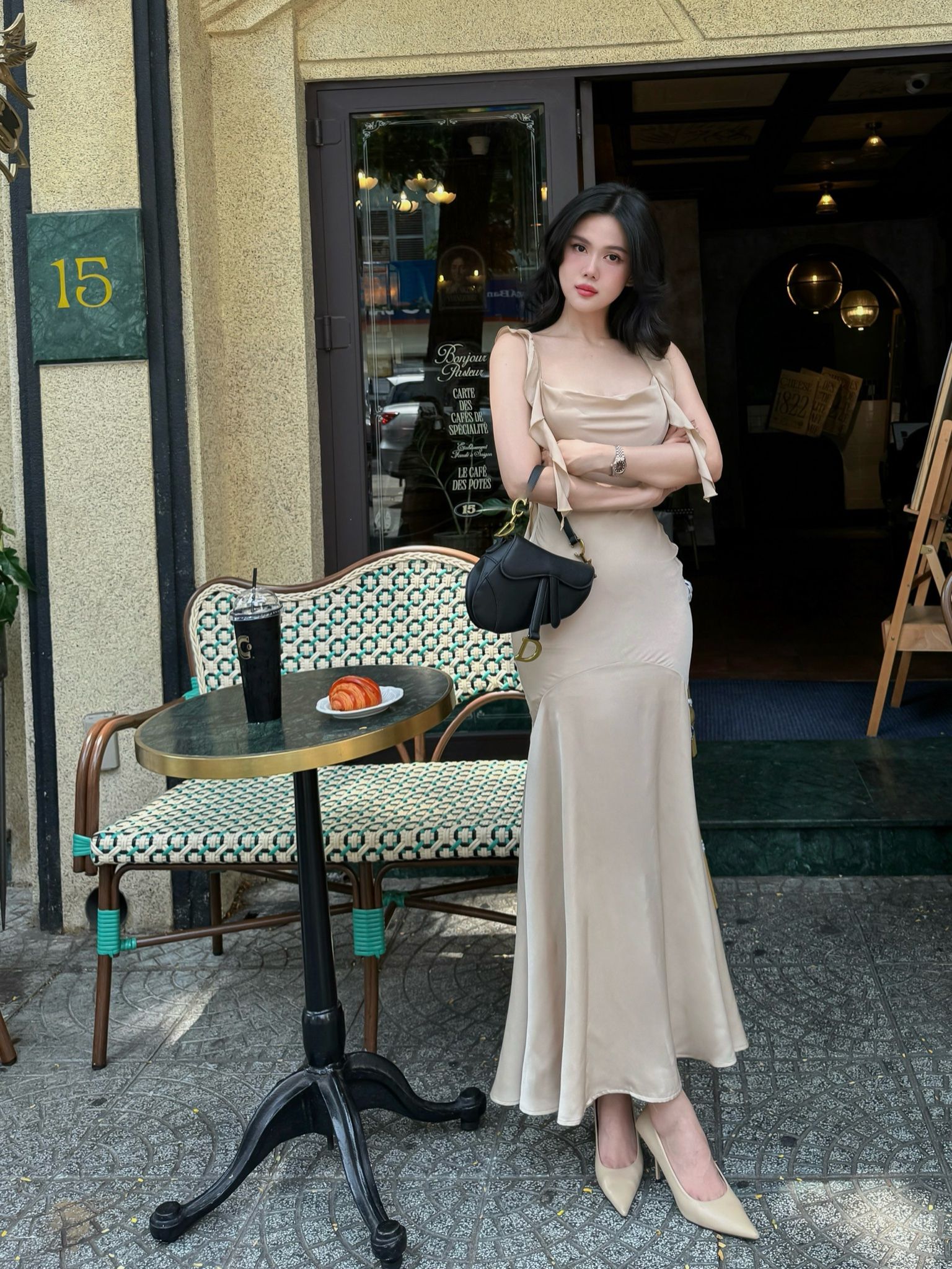 Đầm Lụa Đuôi Cá 2S Tua Rua