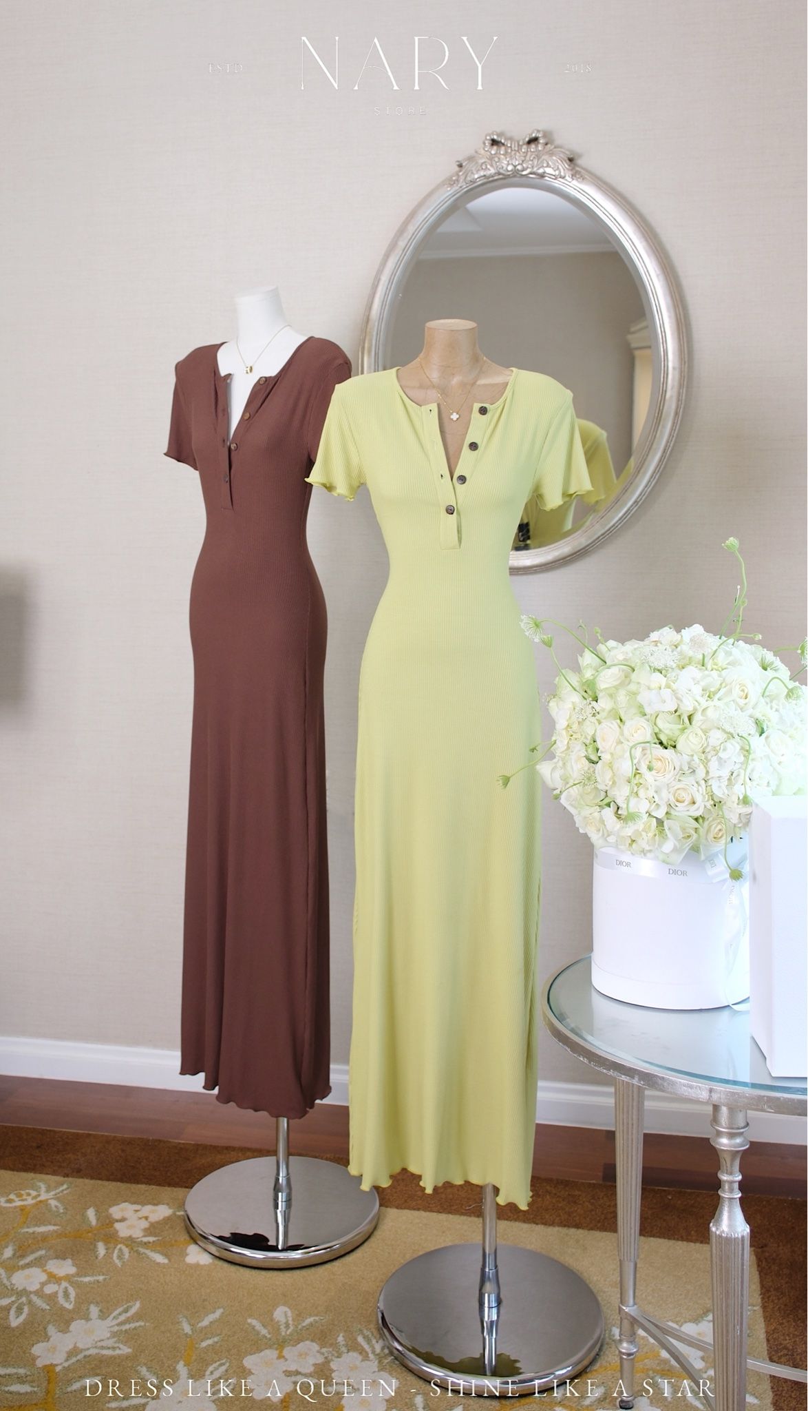 Đầm Thun Viền Bèo Tay Con