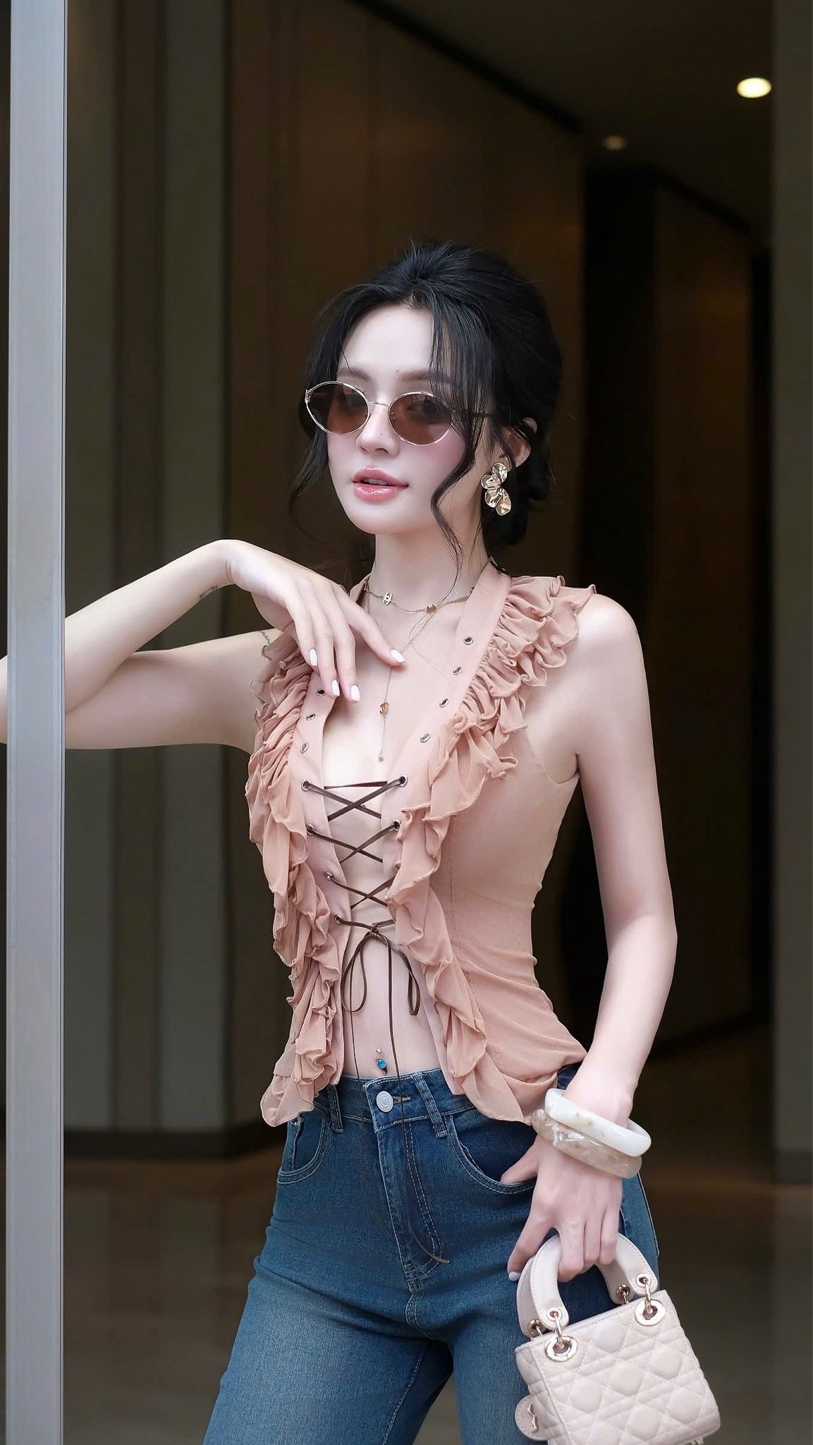 Áo Lưới Bèo Đan Dây