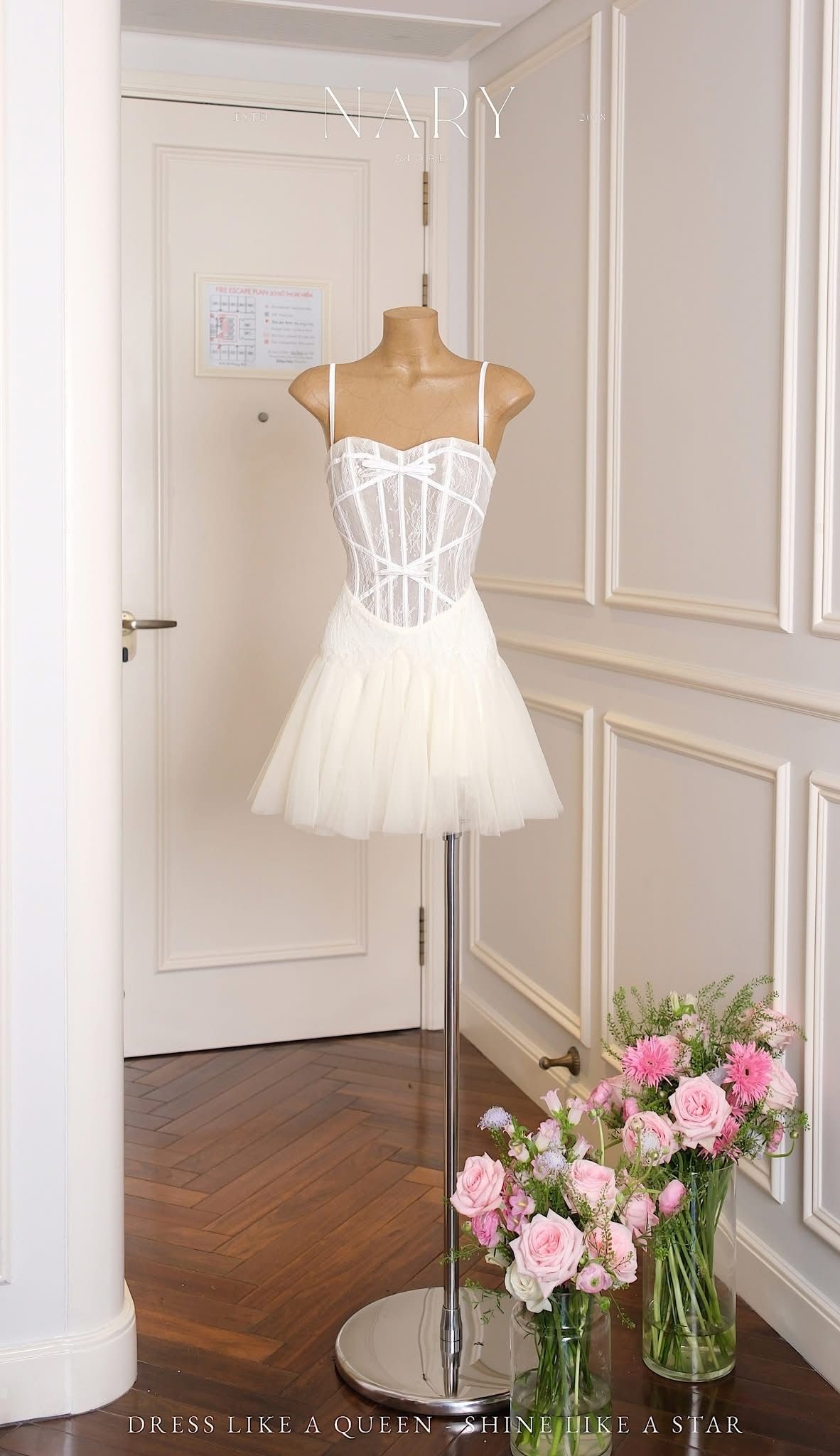 Đầm Lưới Ren Kết Nơ