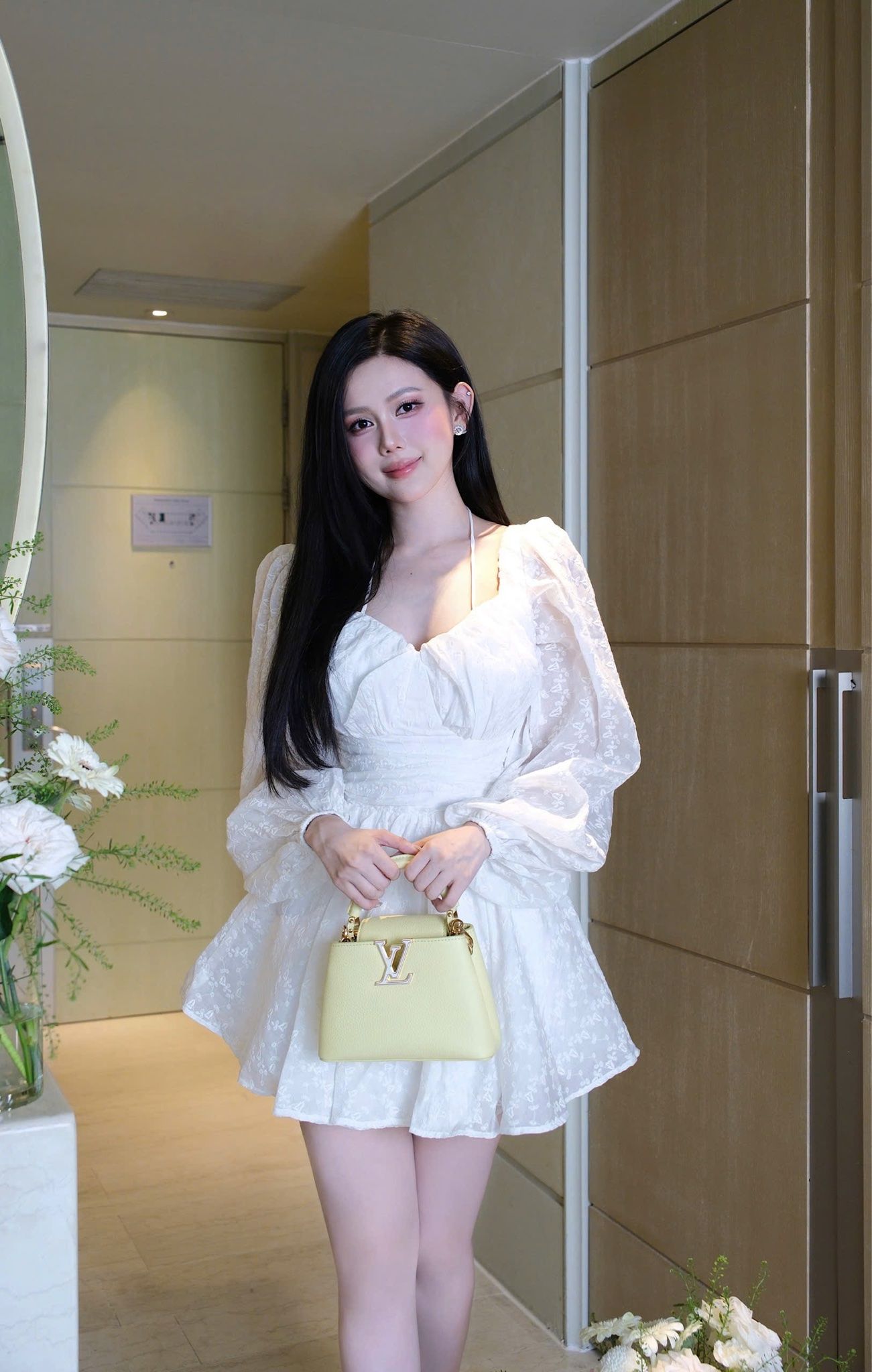 Đầm Xòe Thêu Hoa TD Cột Yếm