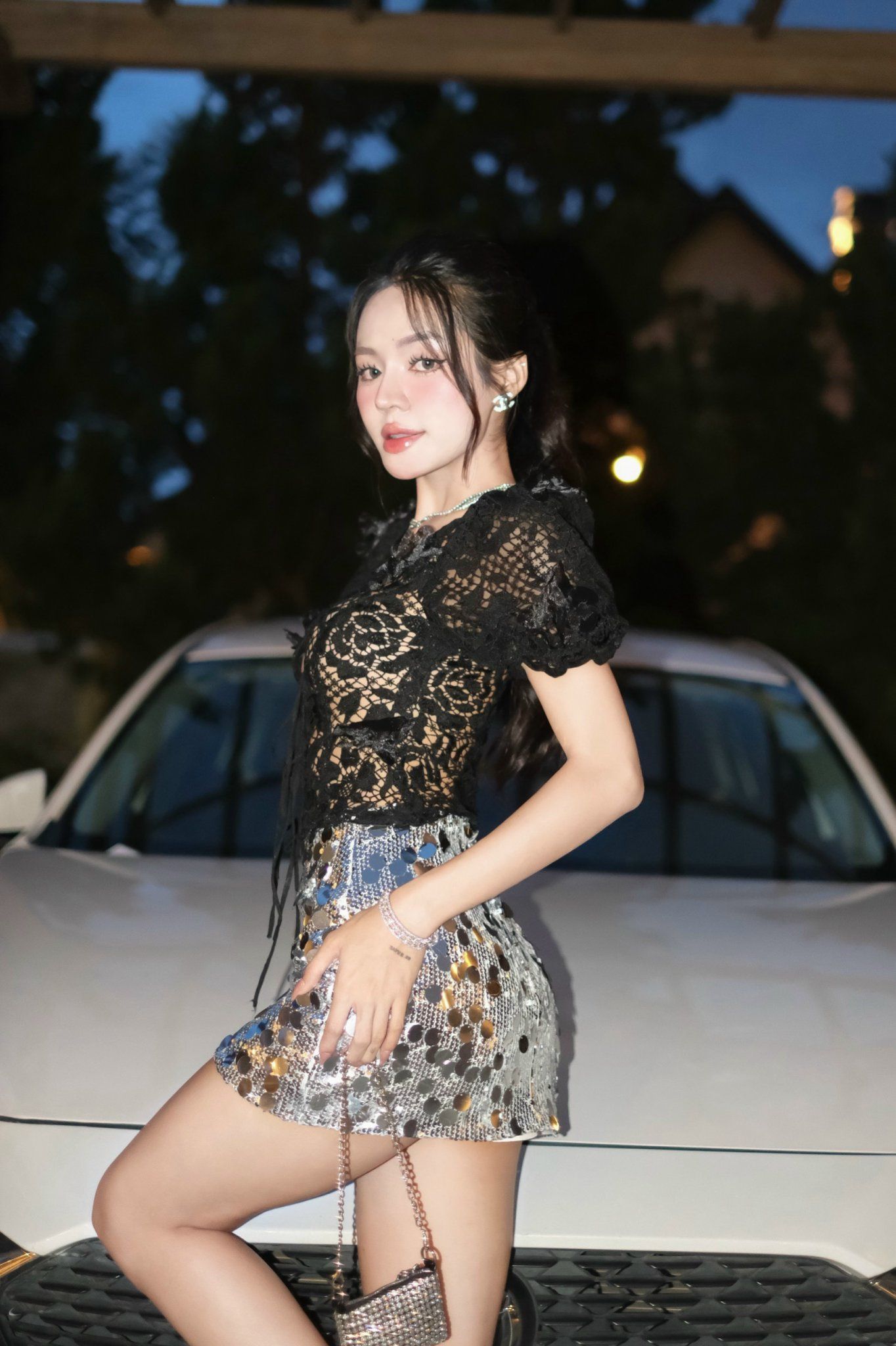 Áo Ren Tay Phồng Đan Dây