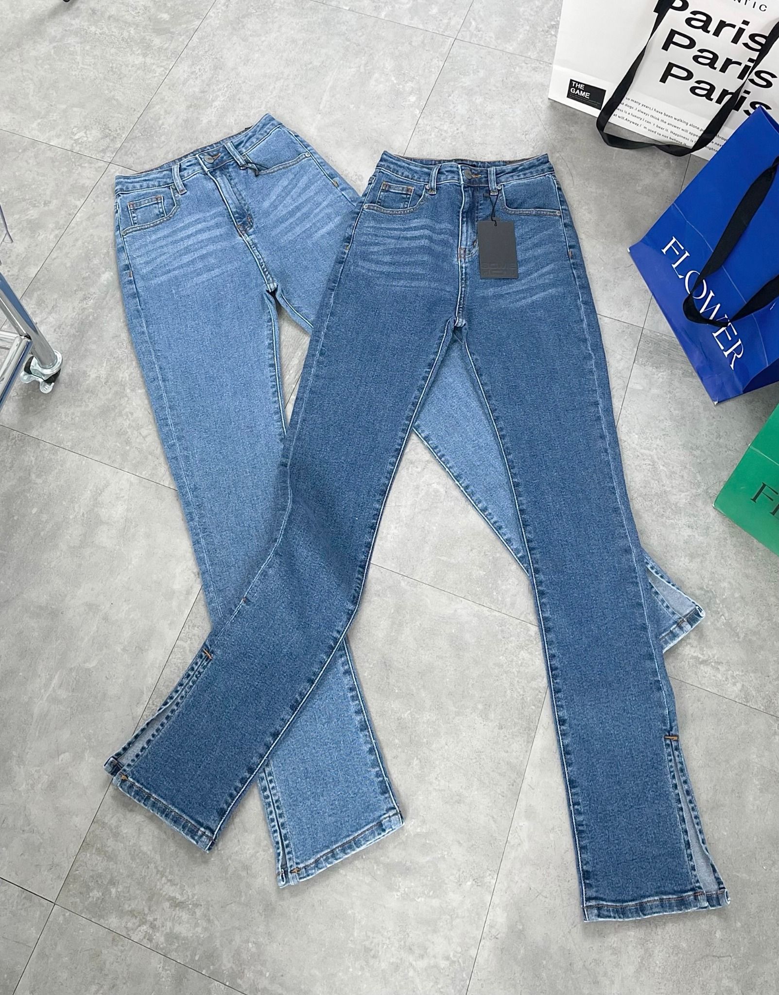 Quần Jean Skinny Slit Edge Blue