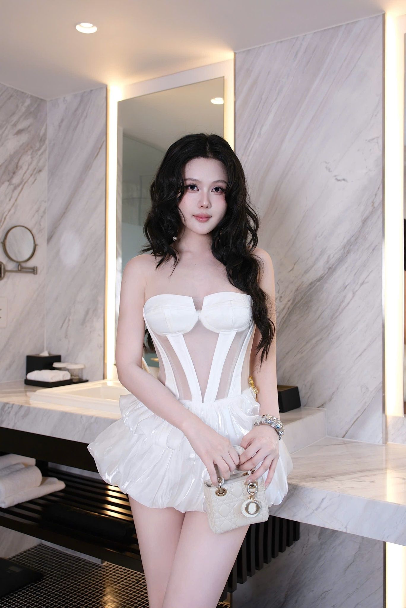 Đầm Lưới Tầng Phối Voan