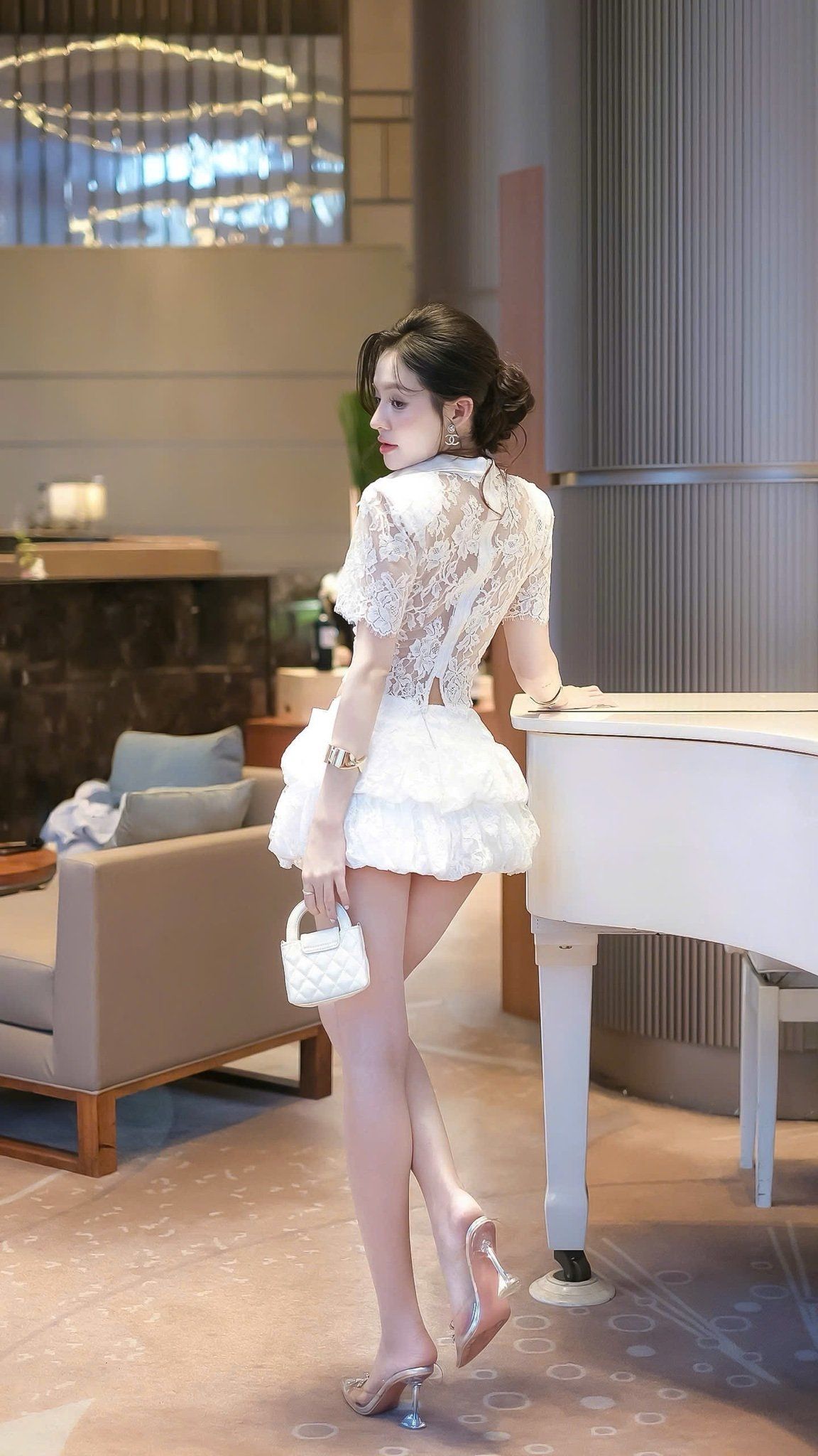 Set Ren Cổ V Cv Nơ