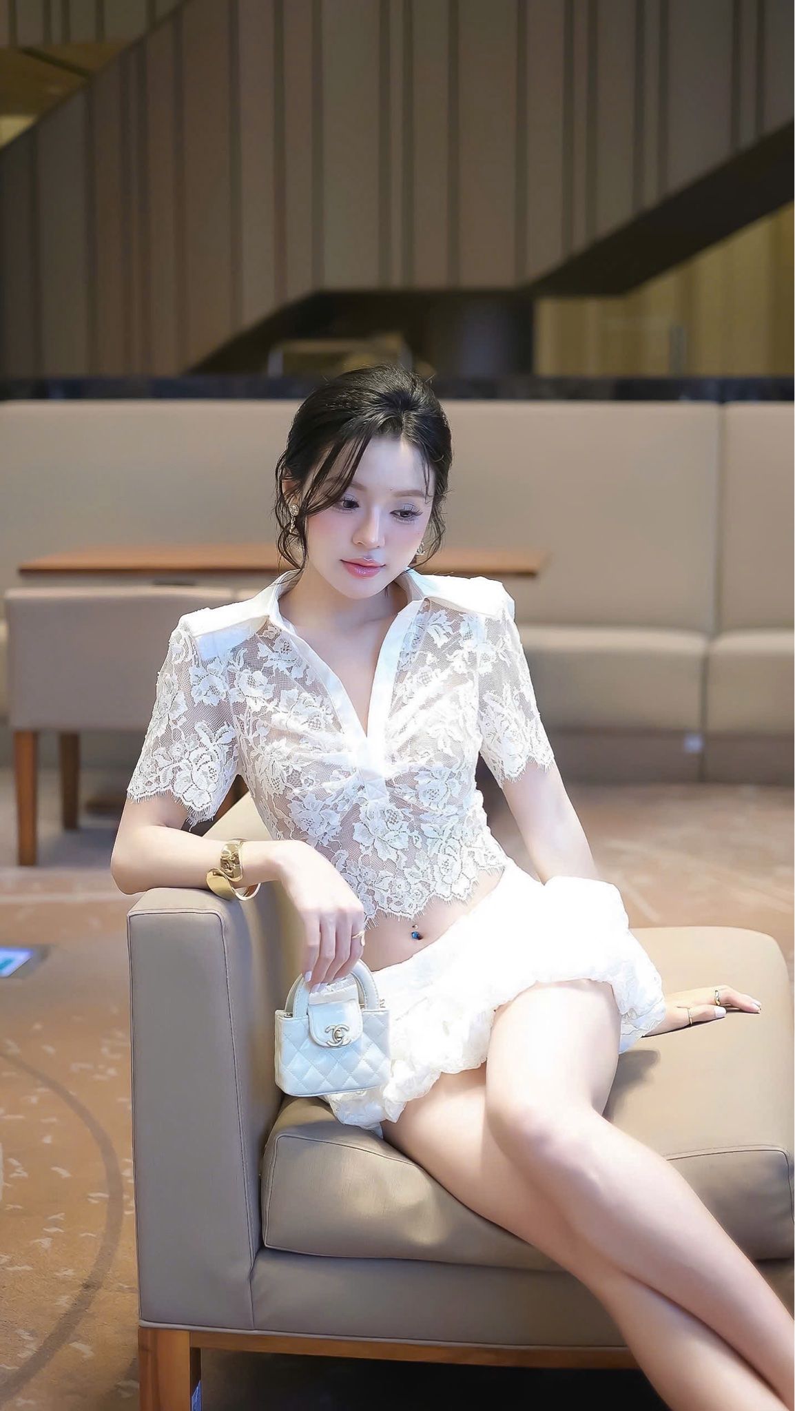 Set Ren Cổ V Cv Nơ