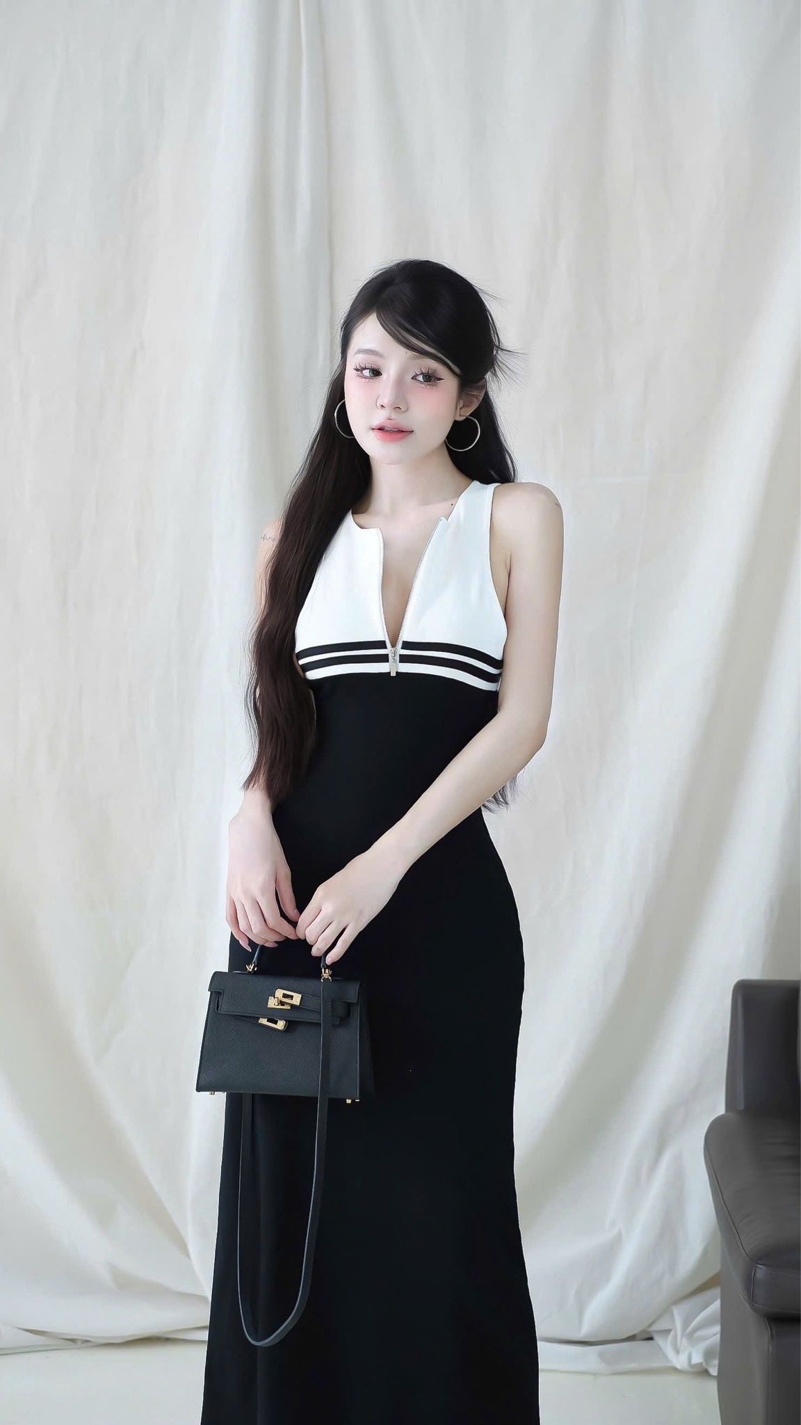 Đầm Thun Balo Khóa Kéo