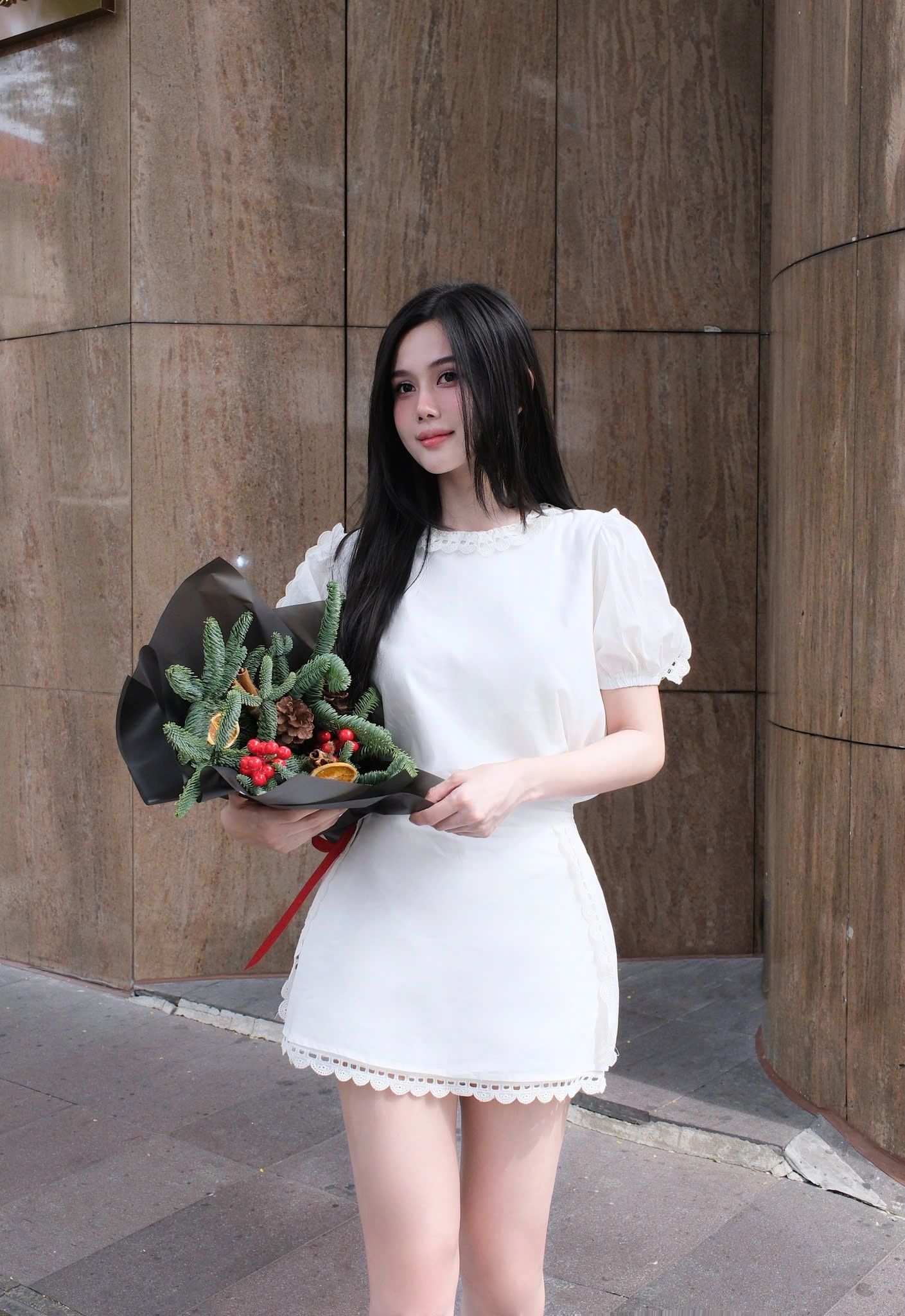 Set Xô Áo Tay Phồng + CV Viền Ren