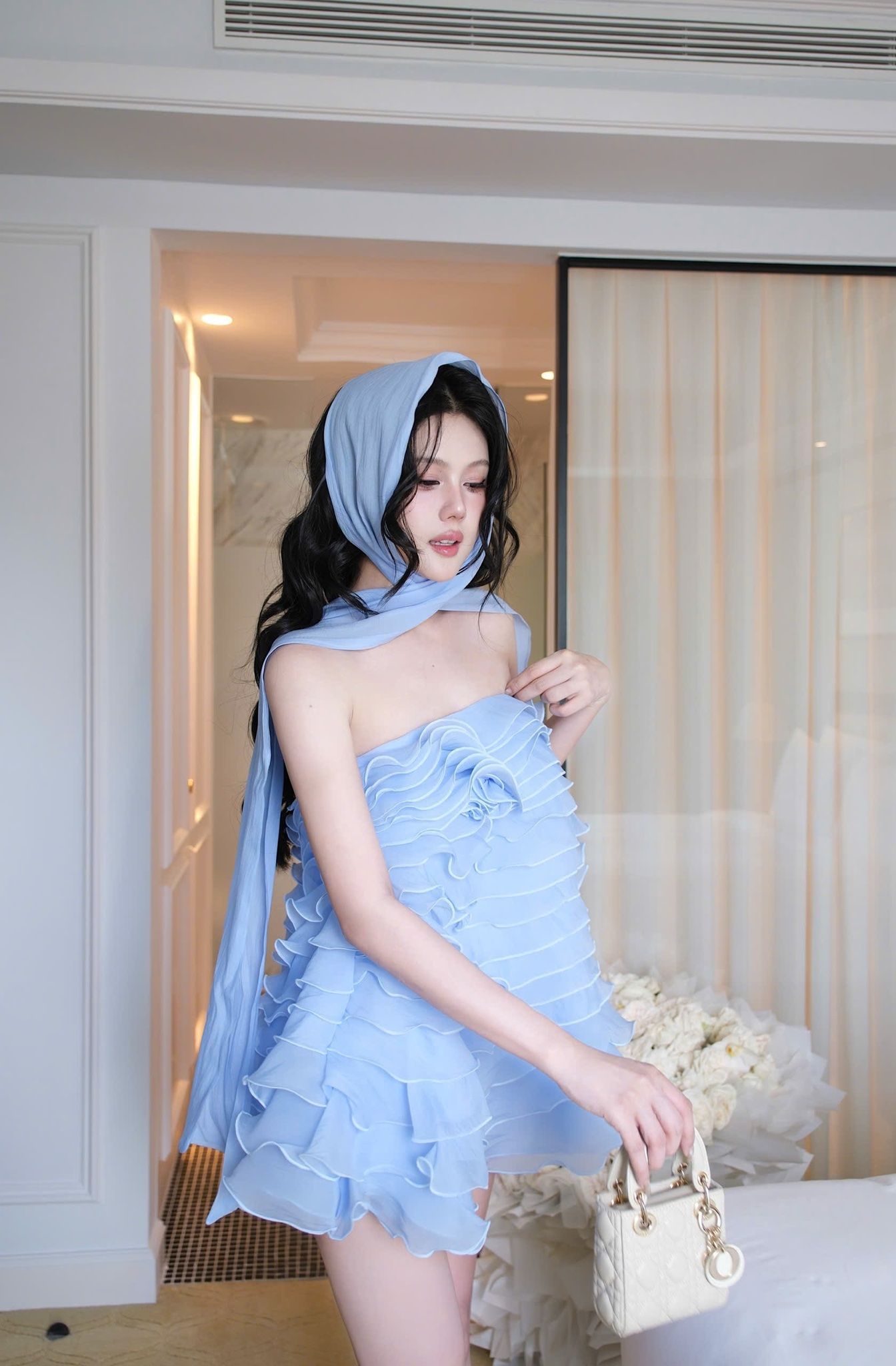 Babydoll Tầng Kèm Choàng