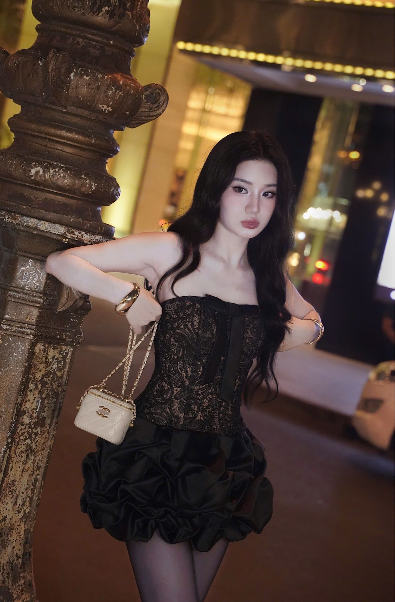 Đầm Cup Tùng Bí Đính Nơ